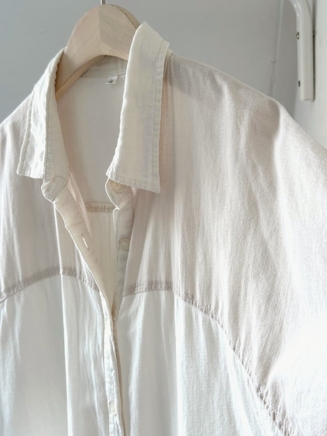 Natural cotton panel wide shirt 상품이미지4