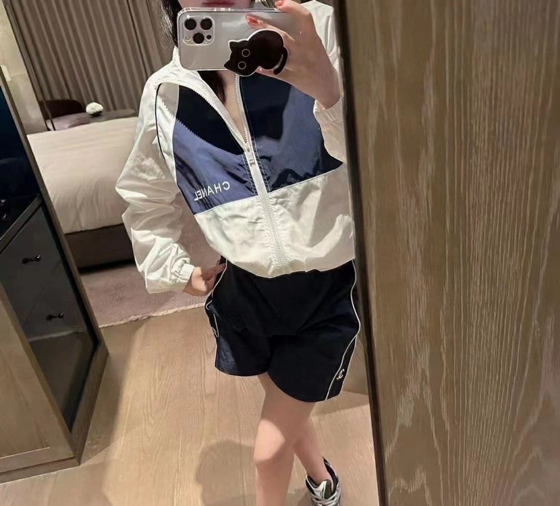 수입 샤넬 반바지 바람막이 트레이닝 투피스 상품이미지3