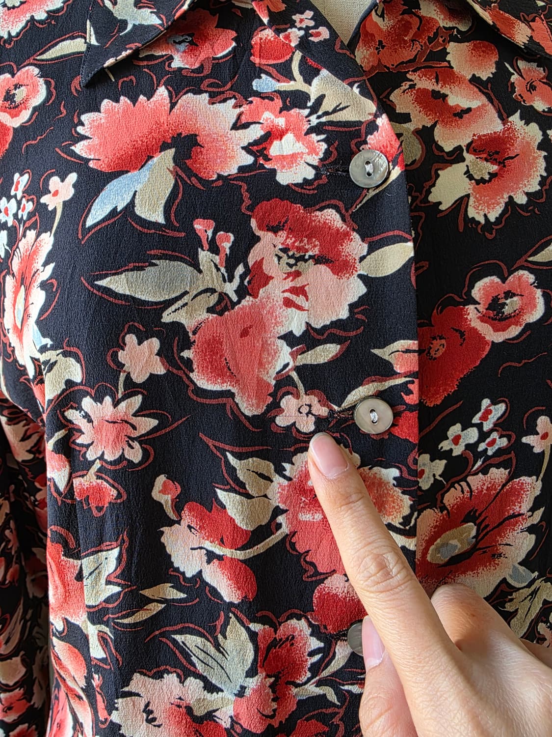 제라르다렐 실크100 플라워 롱 블라우스 상품이미지5