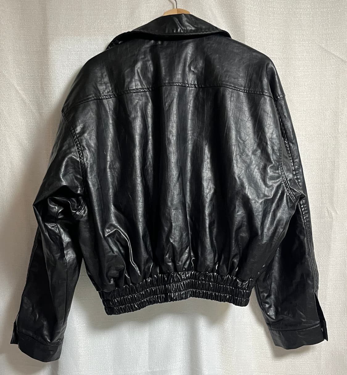 FREE Panini 비건레더 오버핏 가오리핏 크롭 자켓 점퍼 상품이미지5