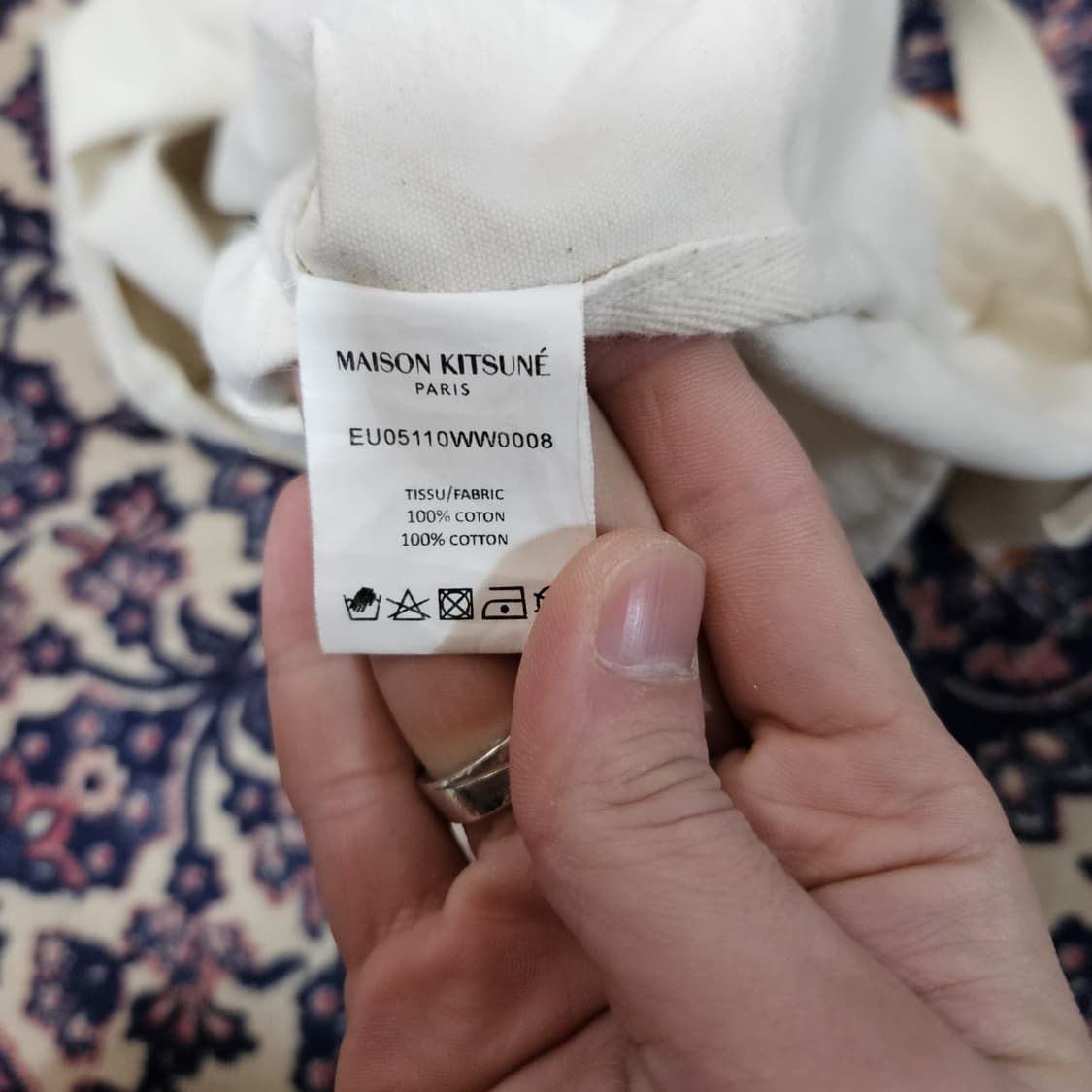 메종키츠네 폭스헤드 토트백 에크루 상품이미지7