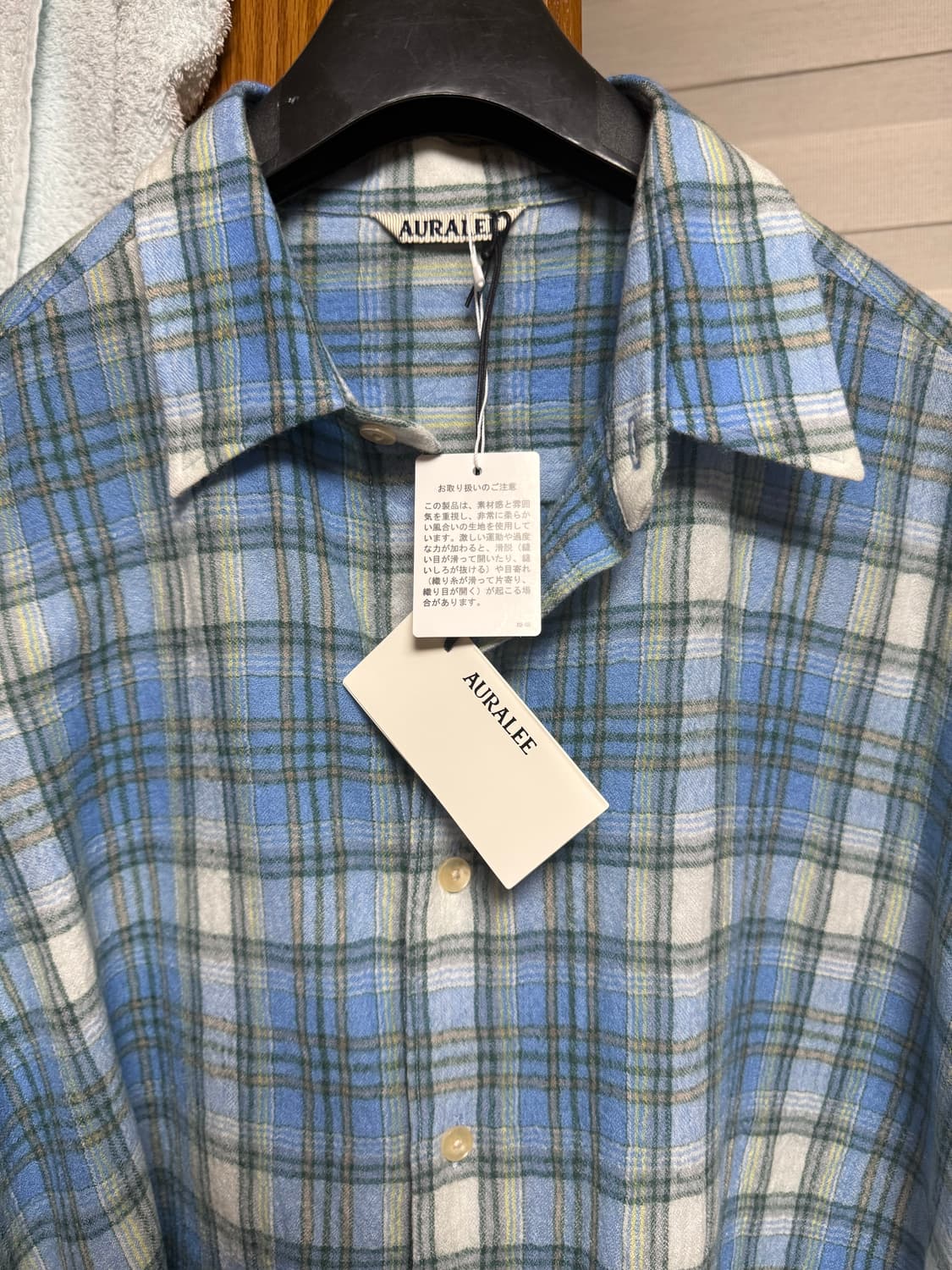 오라리 에어리울 체크셔츠 24fw 4 사이즈 상품이미지1