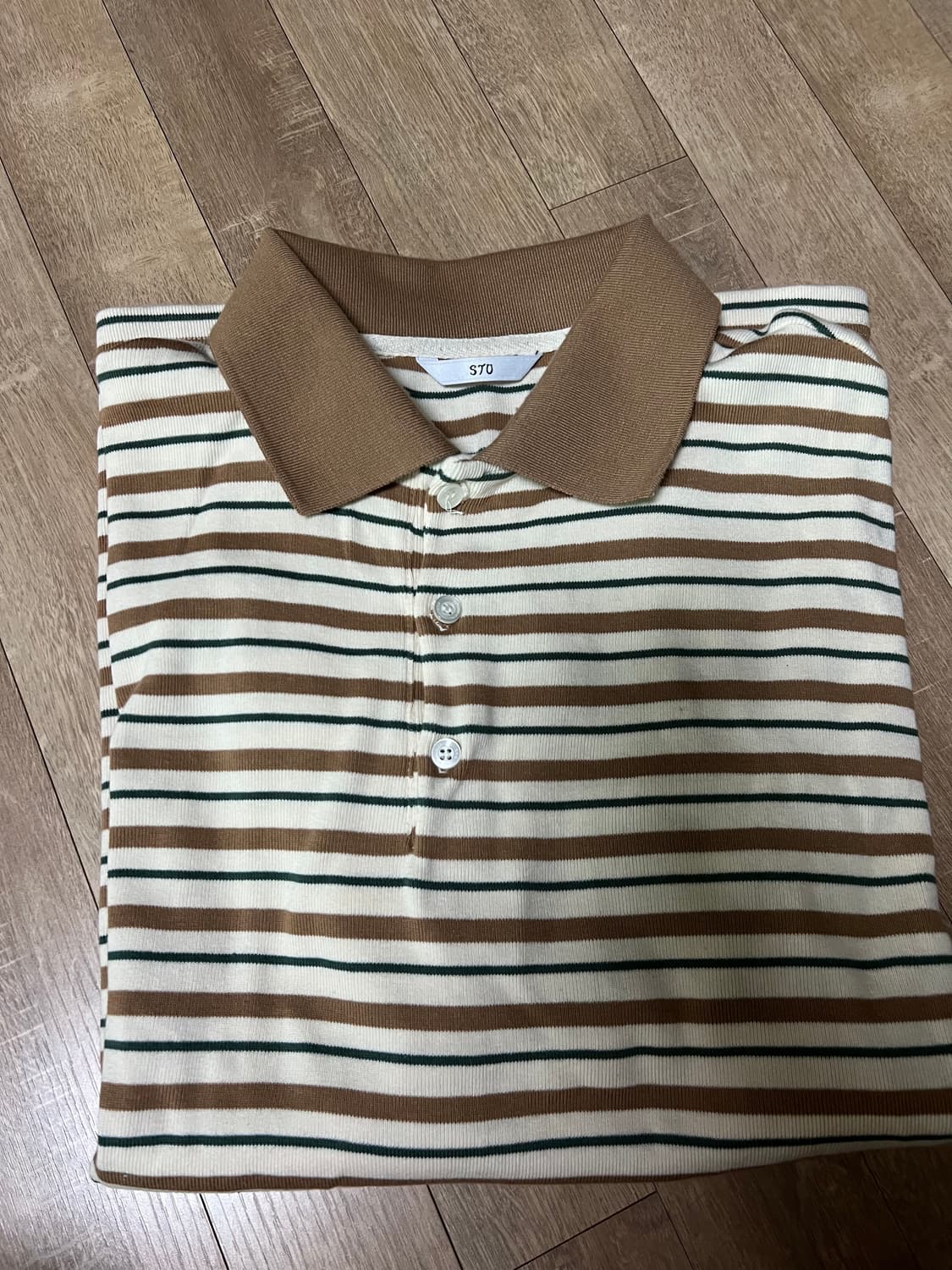 stu 스트라이프 카라 반팔티셔츠 L 사이즈 상품이미지2