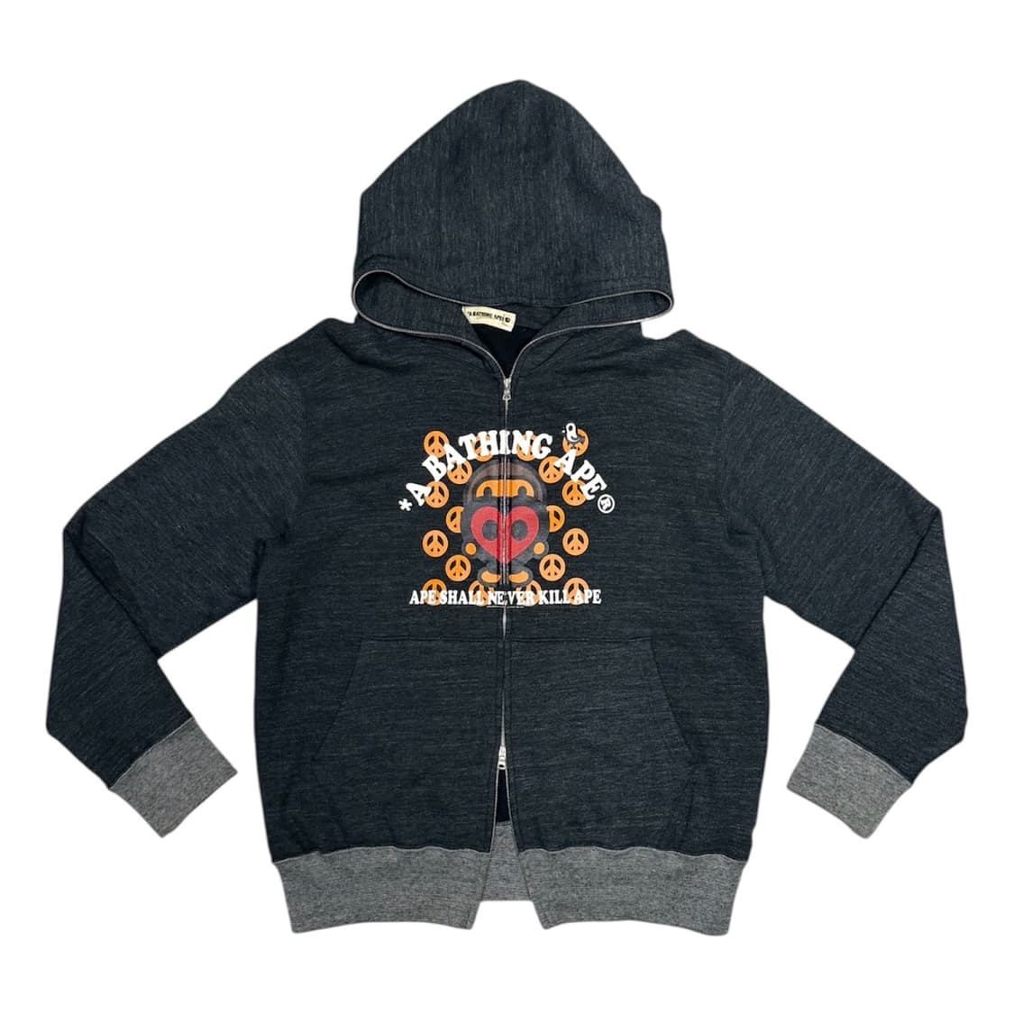 2008 니고 시절 진짜 베이프 사랑과 평화 투웨이 후드 집업 자켓 상품이미지1