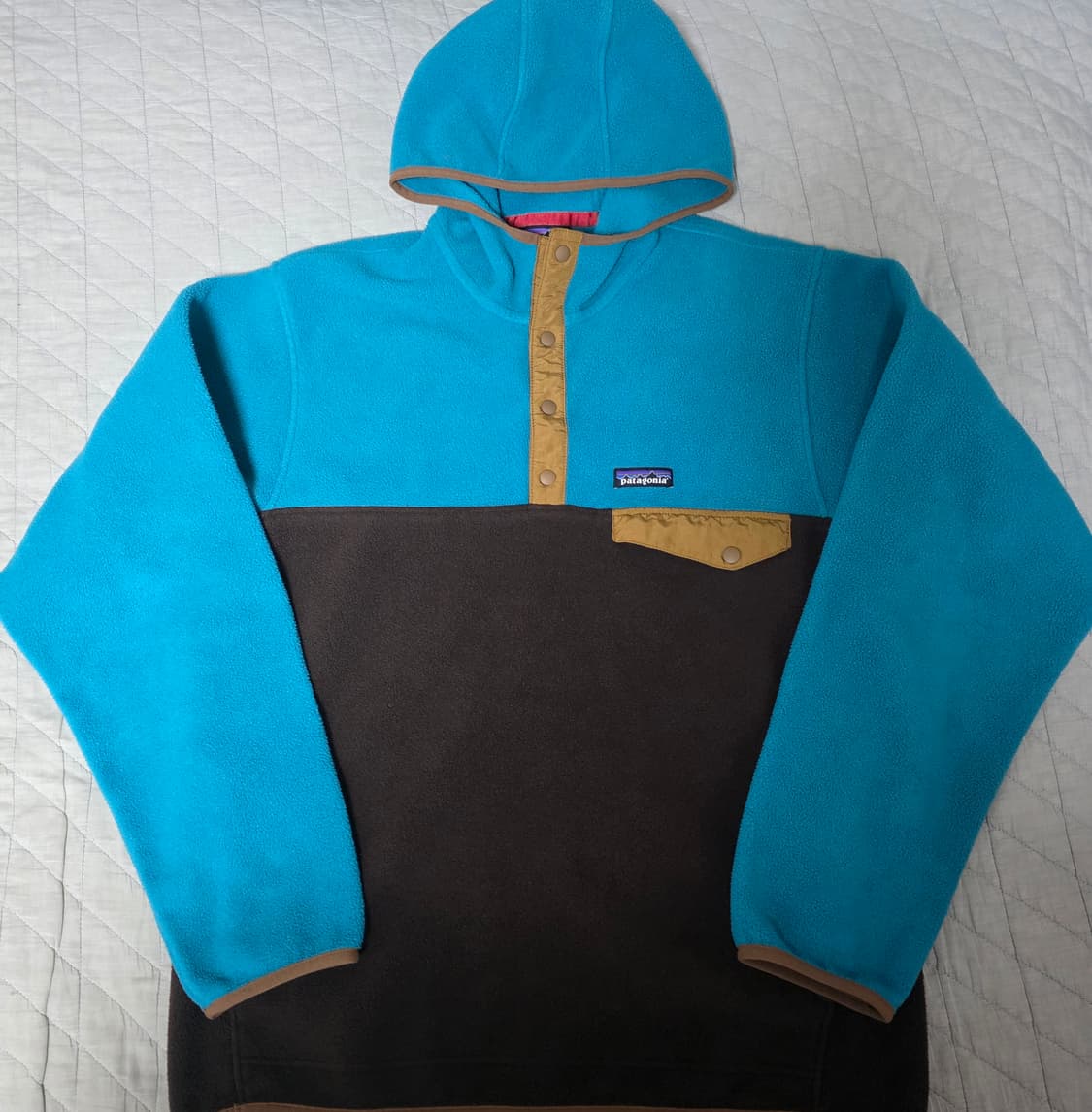 [M/M] 빈티지 파타고니아 신칠라 플리스 스냅 풀오버 후드 블루/브라운 상품이미지1