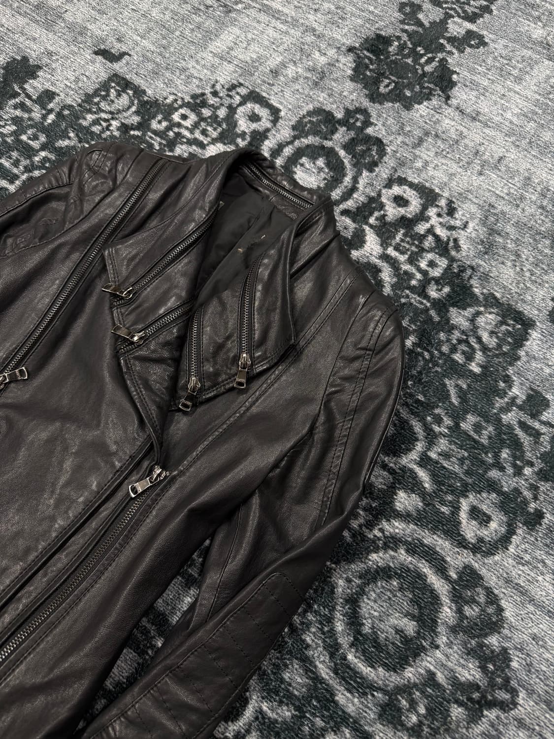 00s japanese zipper gimmick leather jack 상품이미지3