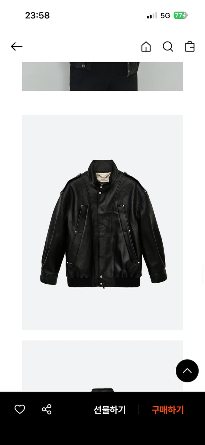 문선 4 pocket oversized 레더자켓 L 상품이미지1