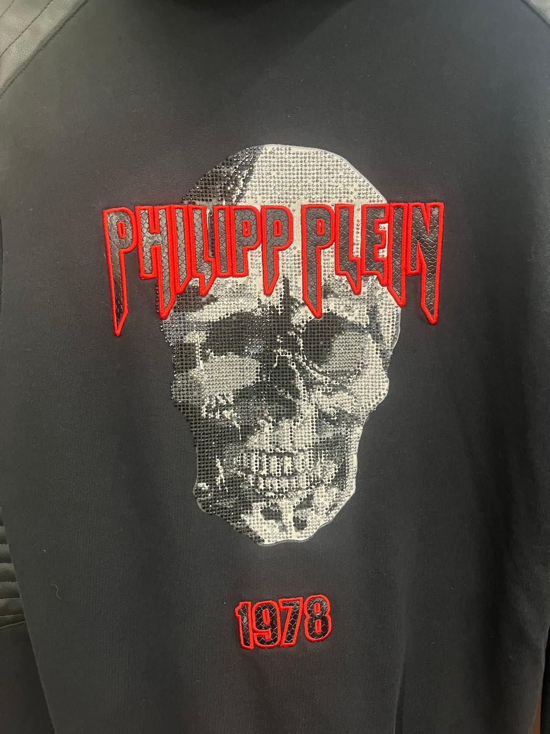 필립 플레인 주니어 레더 패널 후드집업 #csz765 상품이미지3