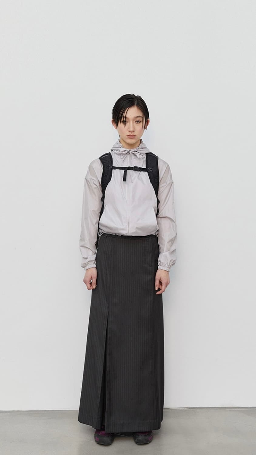 버뮬라 글로시 후디 아노락 바람막이 그레이 M 상품이미지1