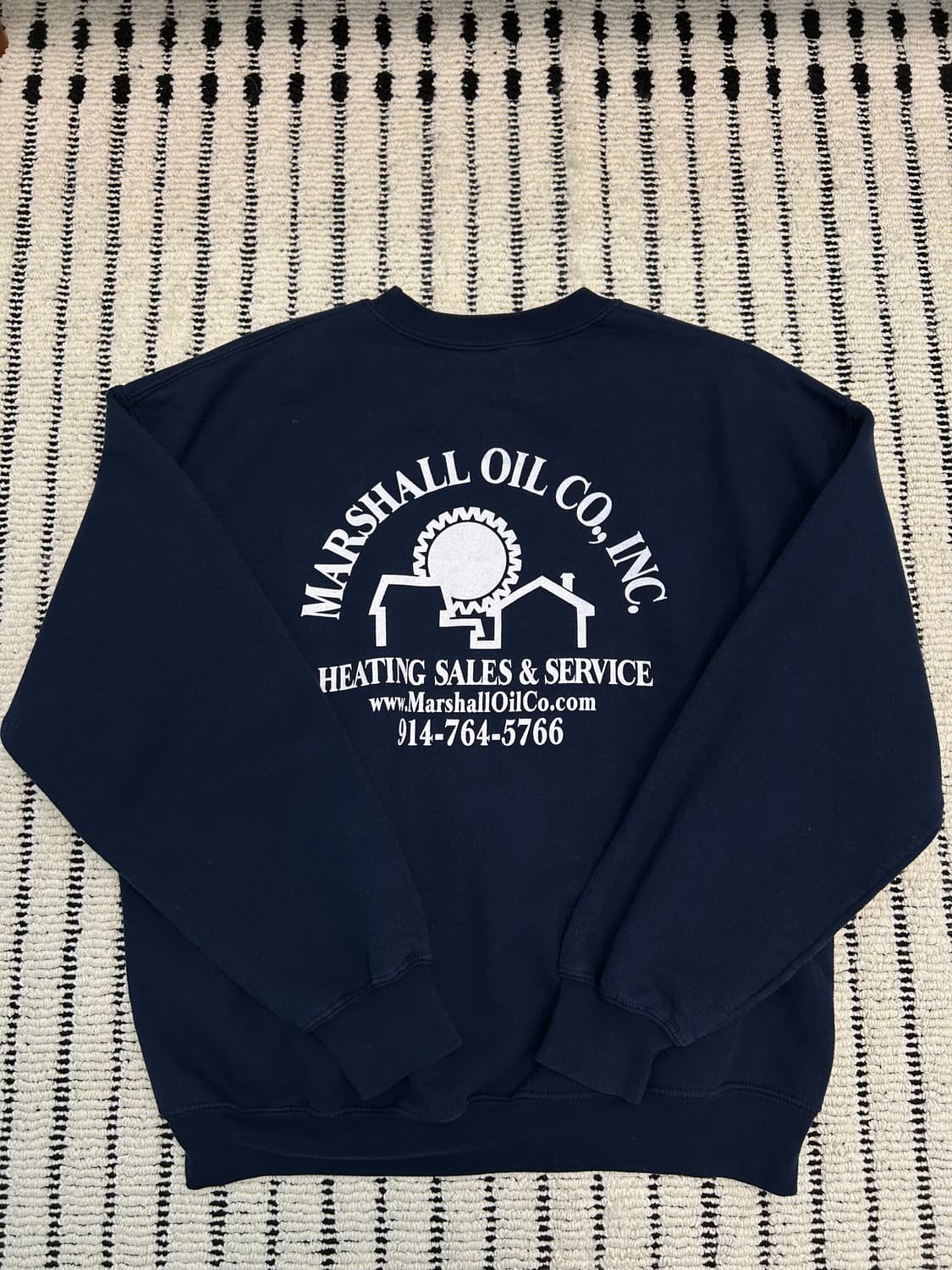 길단 네이비 프린팅 맨투맨 상품이미지1