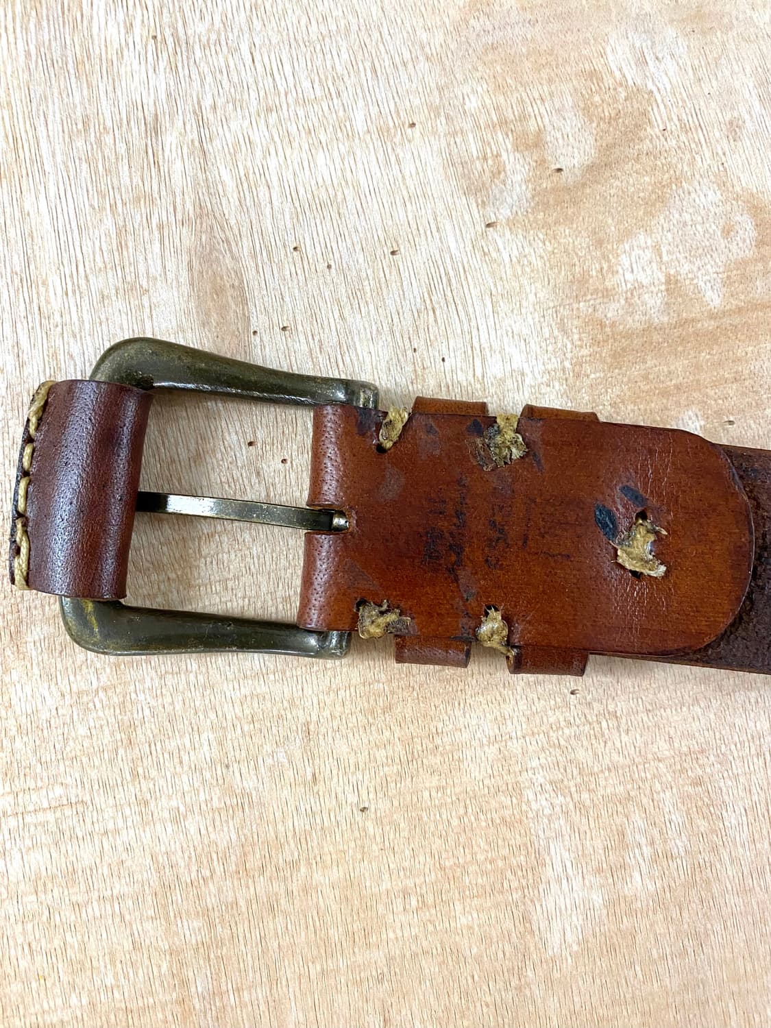 VTG leather stitch belt 미국 빈티지 스티치 레더 벨트 상품이미지5