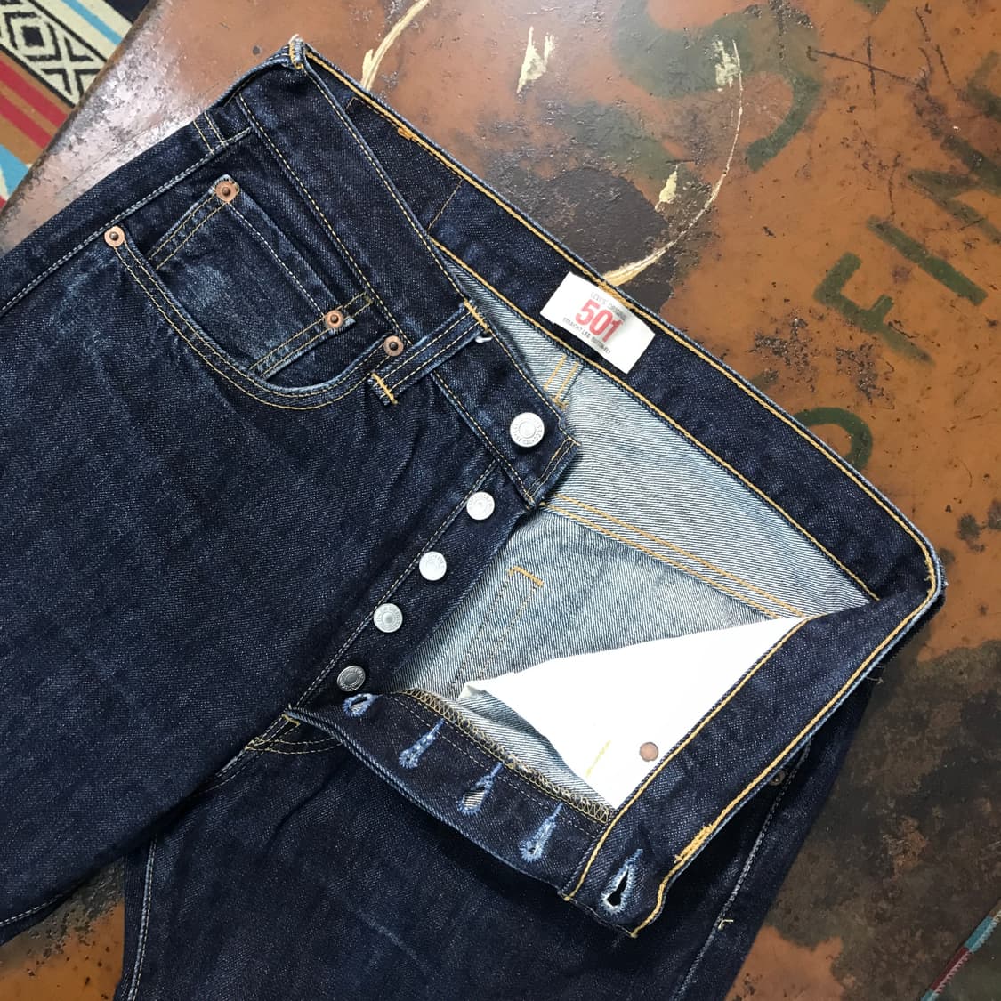 리바이스 501 진청 인디고 데님 팬츠 허리 31 32 사이즈 상품이미지5