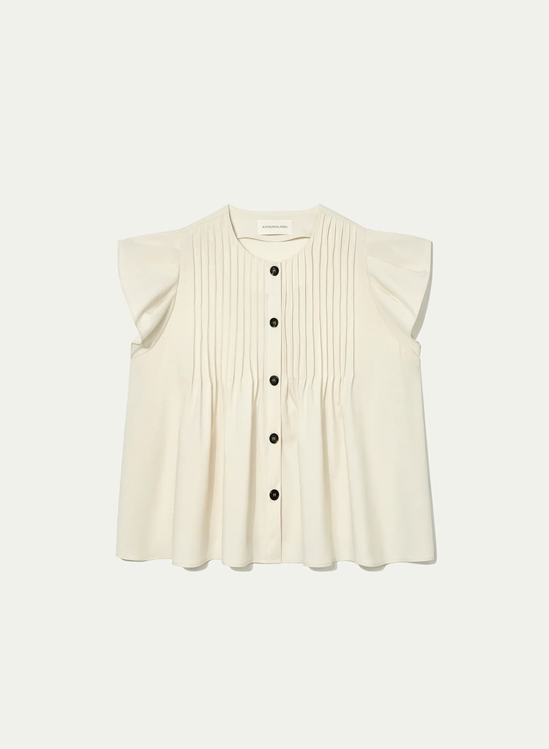 킨더살몬 핀턱 러플 슬리브 블라우스 크림 상품이미지3