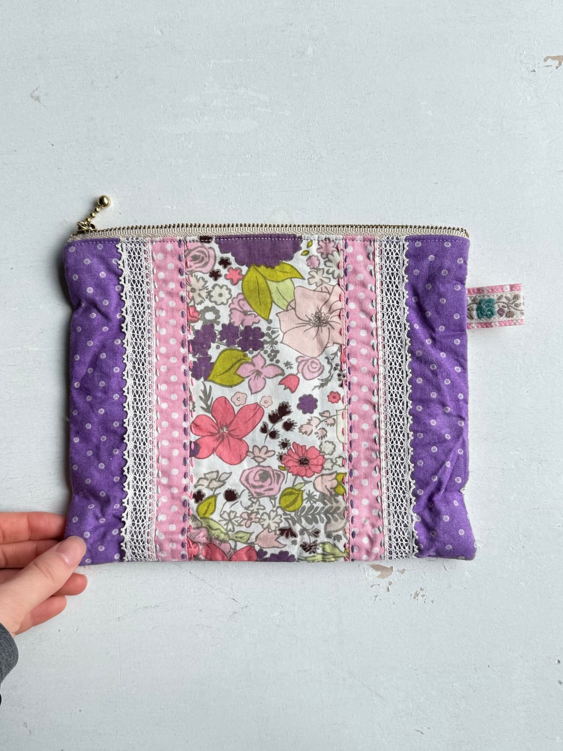 인형 자수 도트 파우치 땡땡이 파우치 일본파우치 일본빈티지 상품이미지5