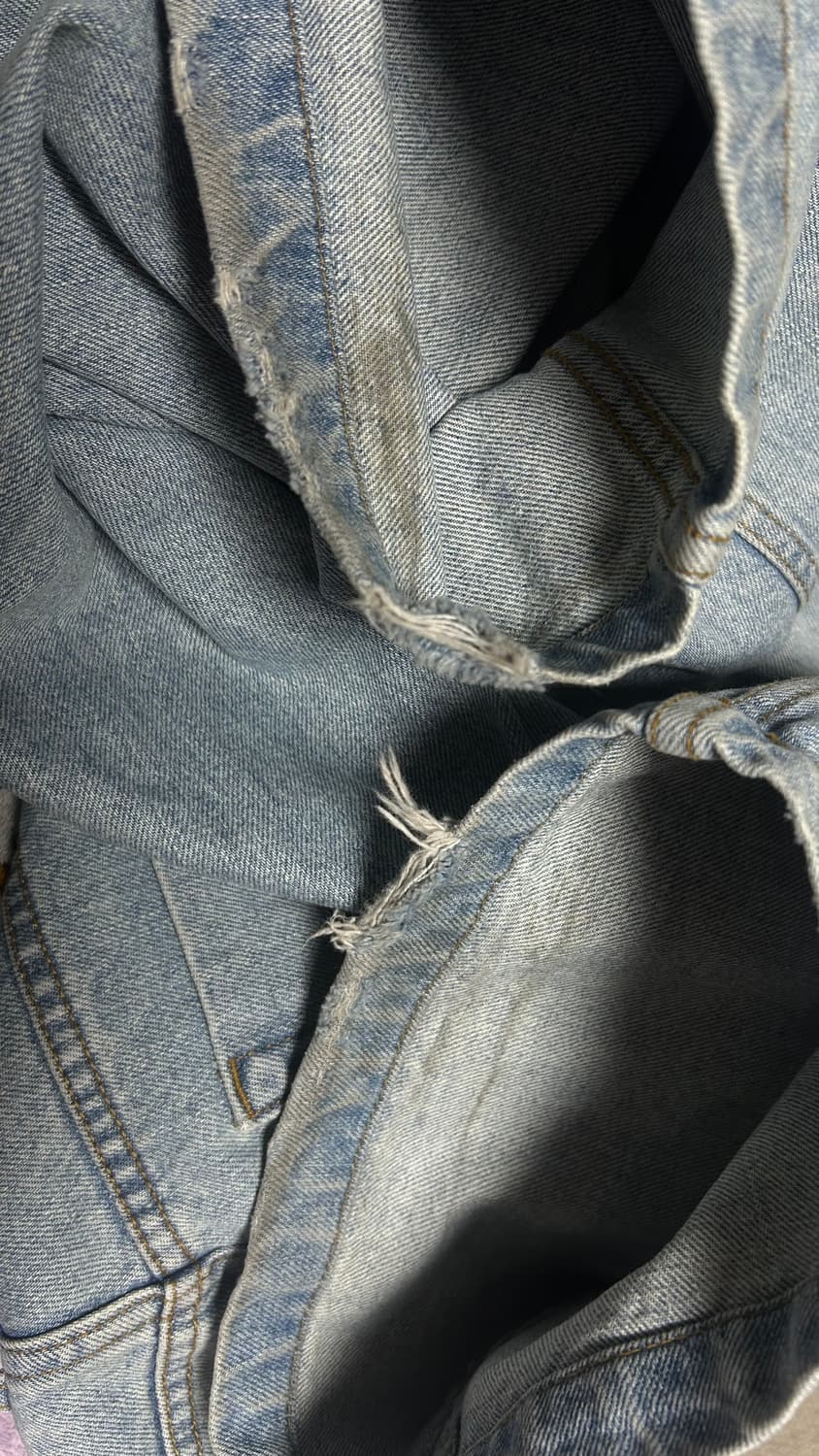 새터 연청 절개 와이드 데님 상품이미지7