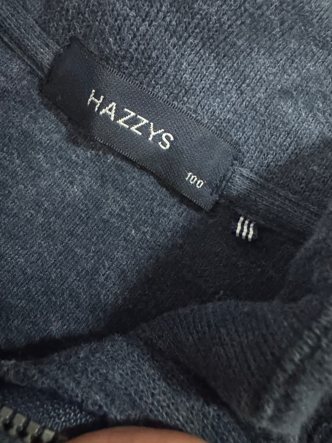 헤지스 hazzys 스트라이프 반집업 코튼 니트 L 상품이미지3