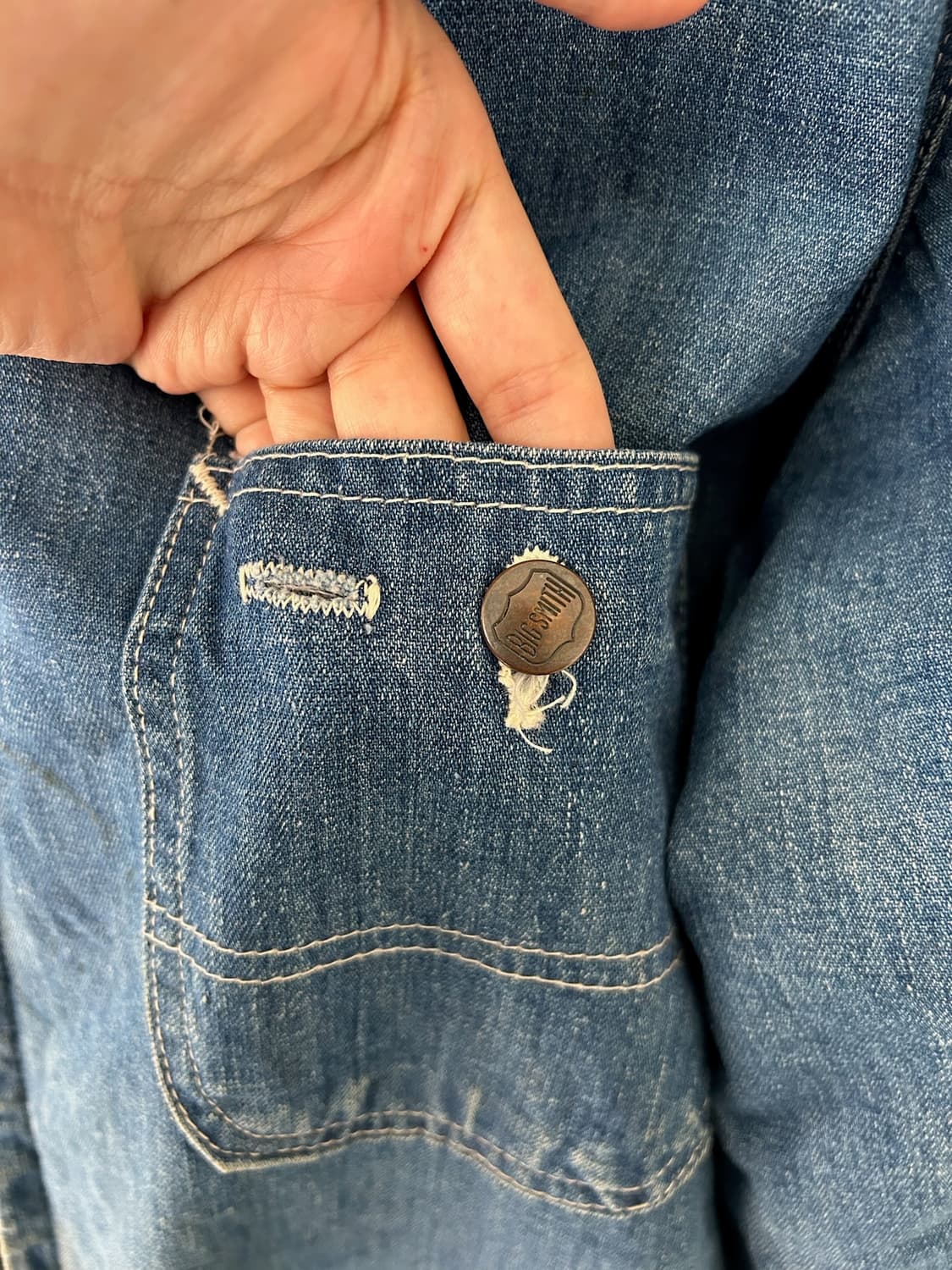 60-70's Big Smith Denim Wool Blanket JK 상품이미지2