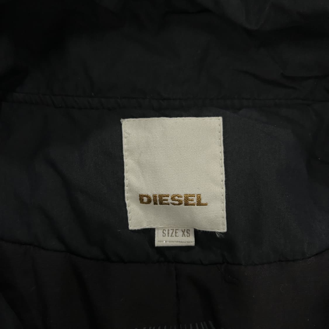 Diesel 디젤 후드 야상 블랙 코트 실측 s 상품이미지2