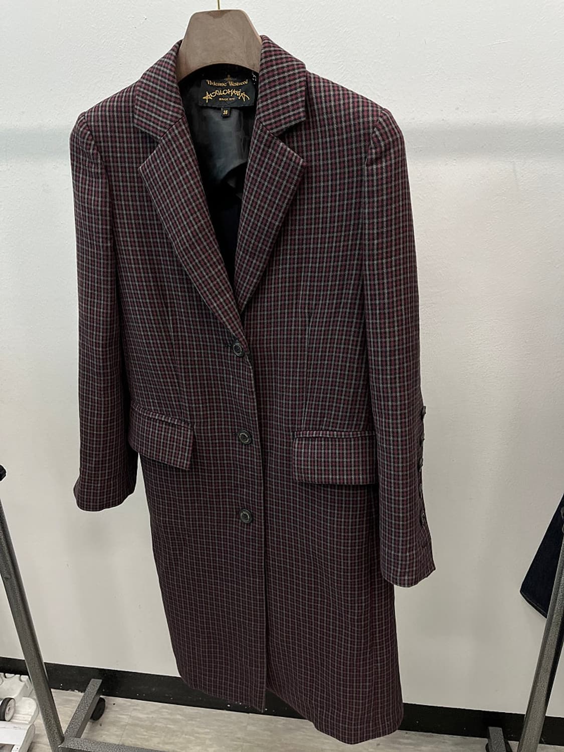 여) 비비안웨스트우드 버건디 체크코트  상품이미지1