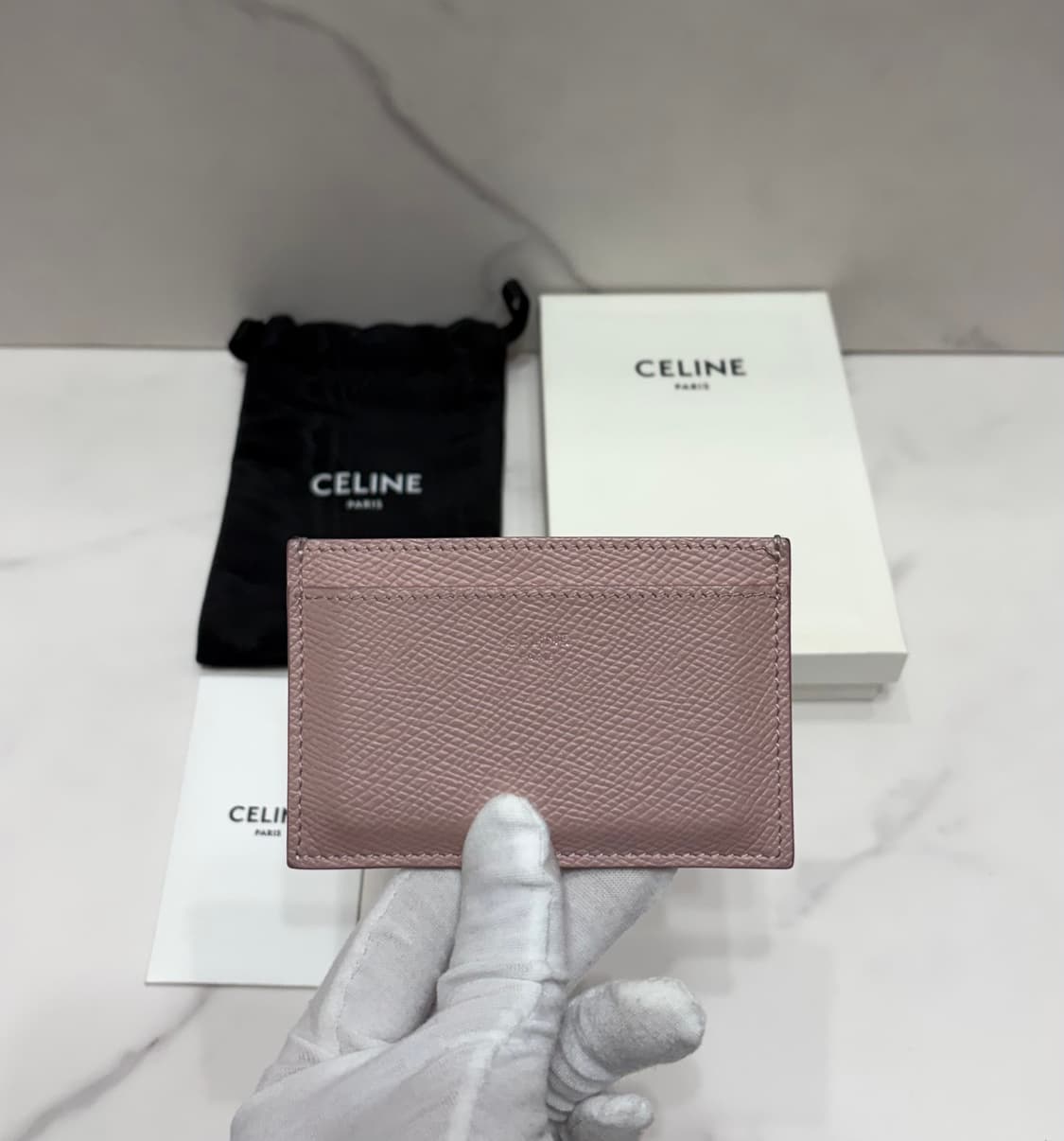 [정품] 셀린느 그레인드 핑크 카드지갑 상품이미지1