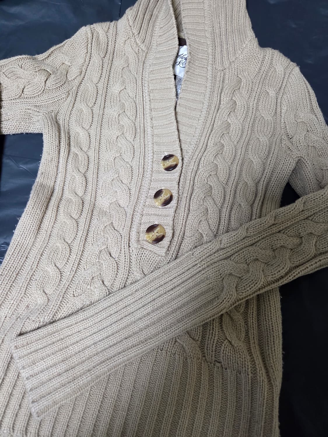 아베크롬비 딱붙베이지 꽈배기니트 상품이미지2