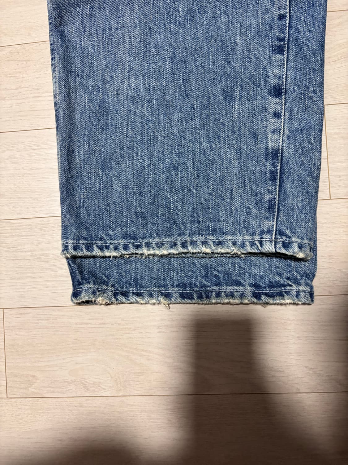 포터리 원워시 와이드 데님 미드블루2 상품이미지3