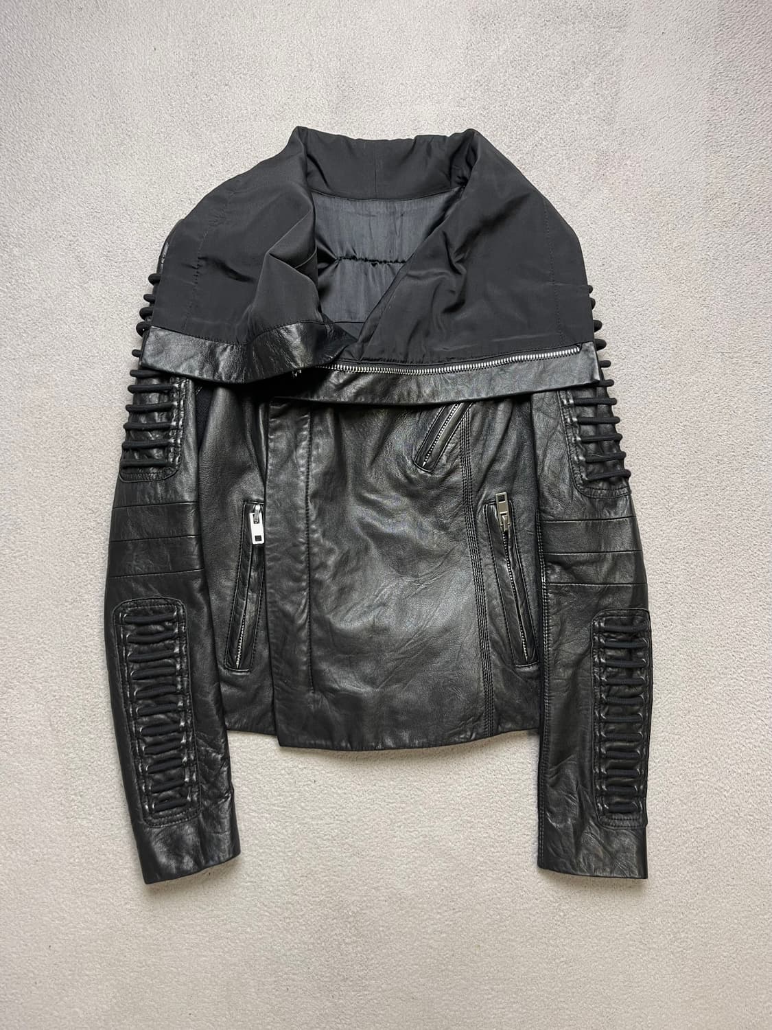 [s] 여성 하이넥 레더자켓 - 양가죽자켓 (릭오웬스 스타일) 상품이미지3