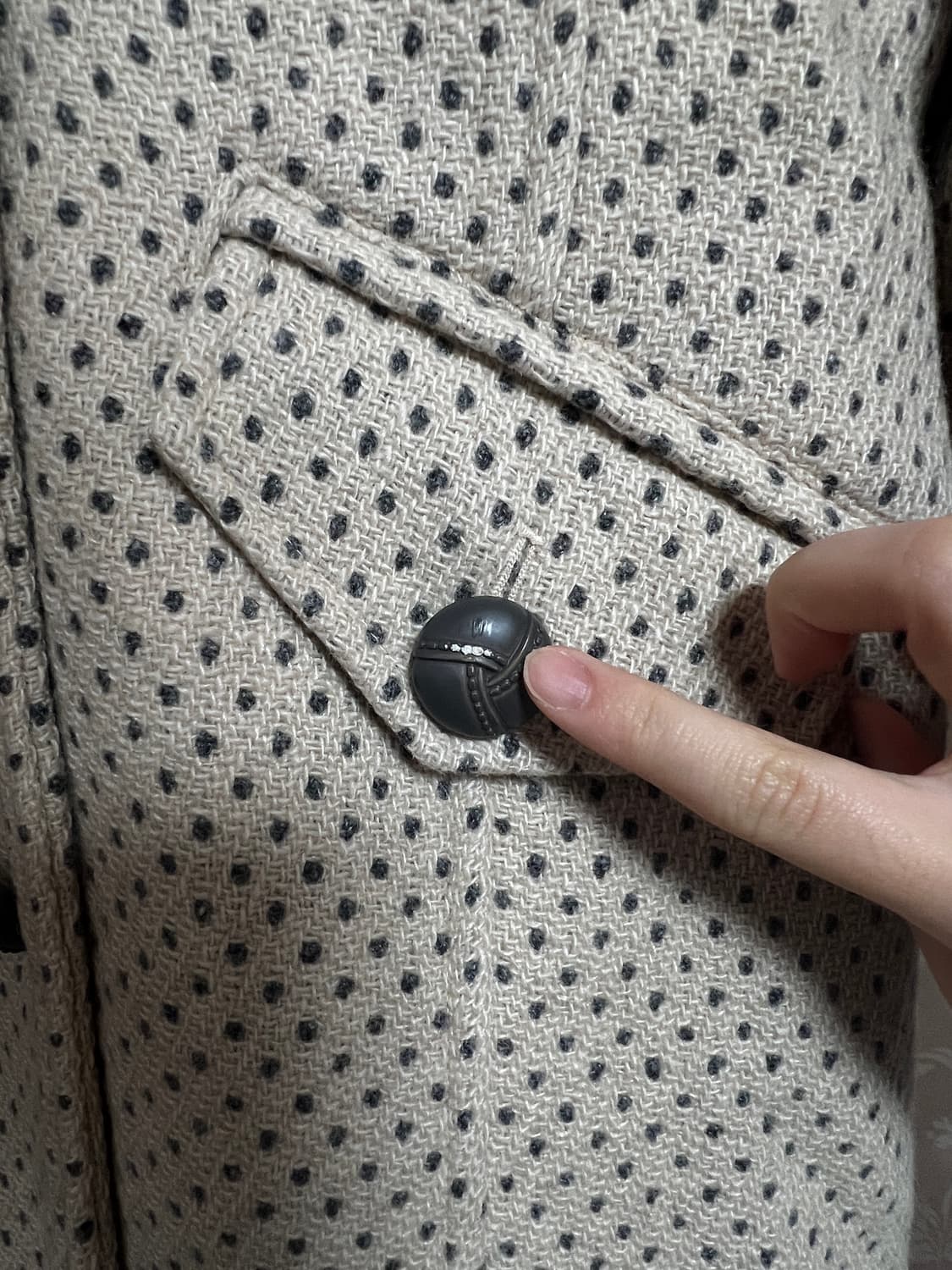 도트 퍼카라 울 코트 상품이미지10