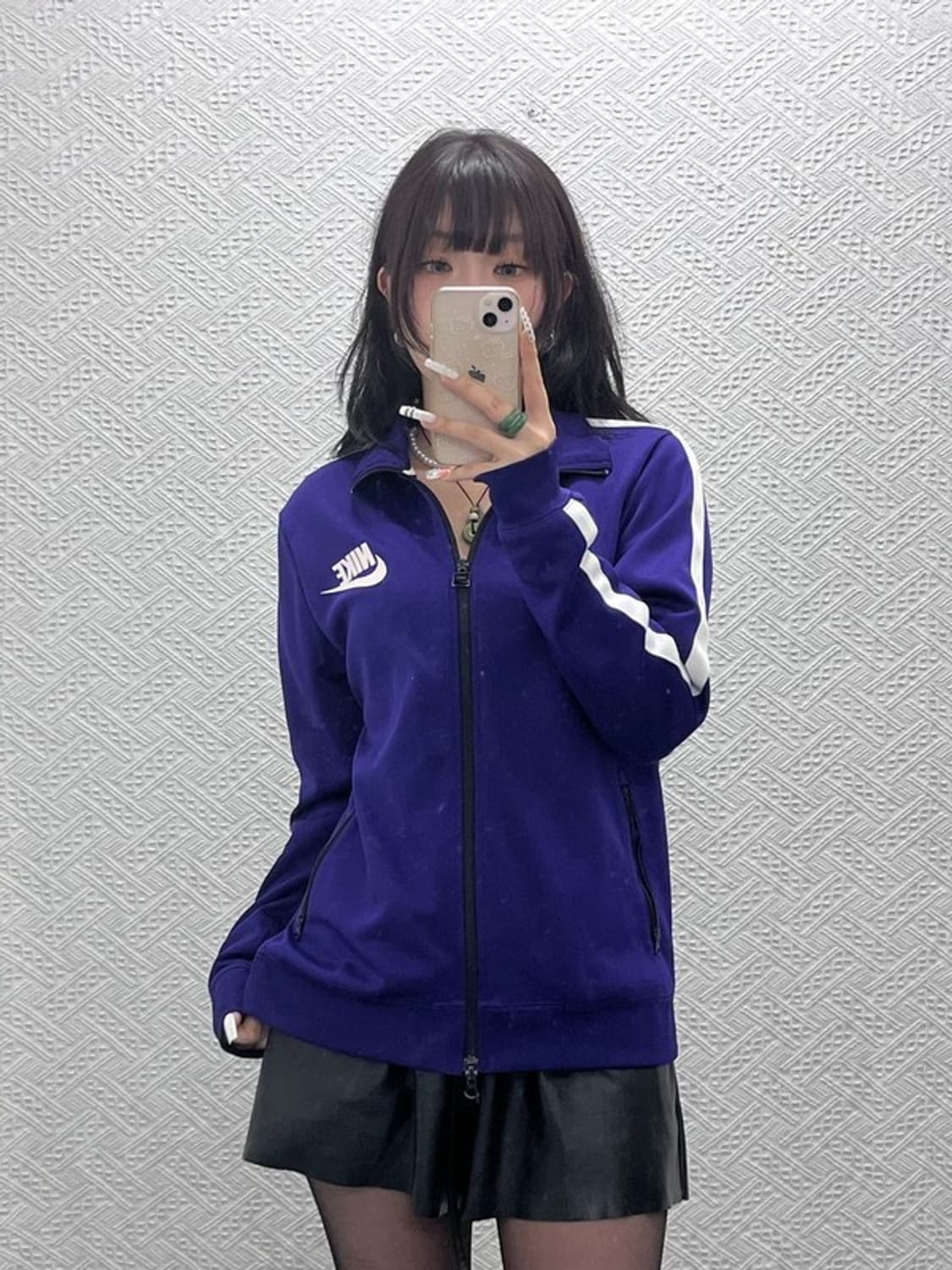 나이키 올드스쿨 레트로 Y2K 딥퍼플 져지 집업 100 C10932 상품이미지2