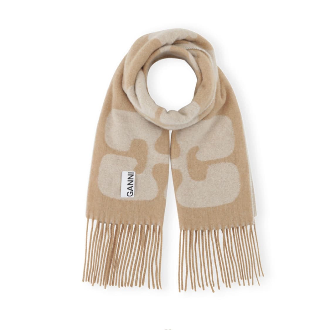 가니 Ganni 머플러 네로우 로고 울 스카프 ​ 상품이미지2