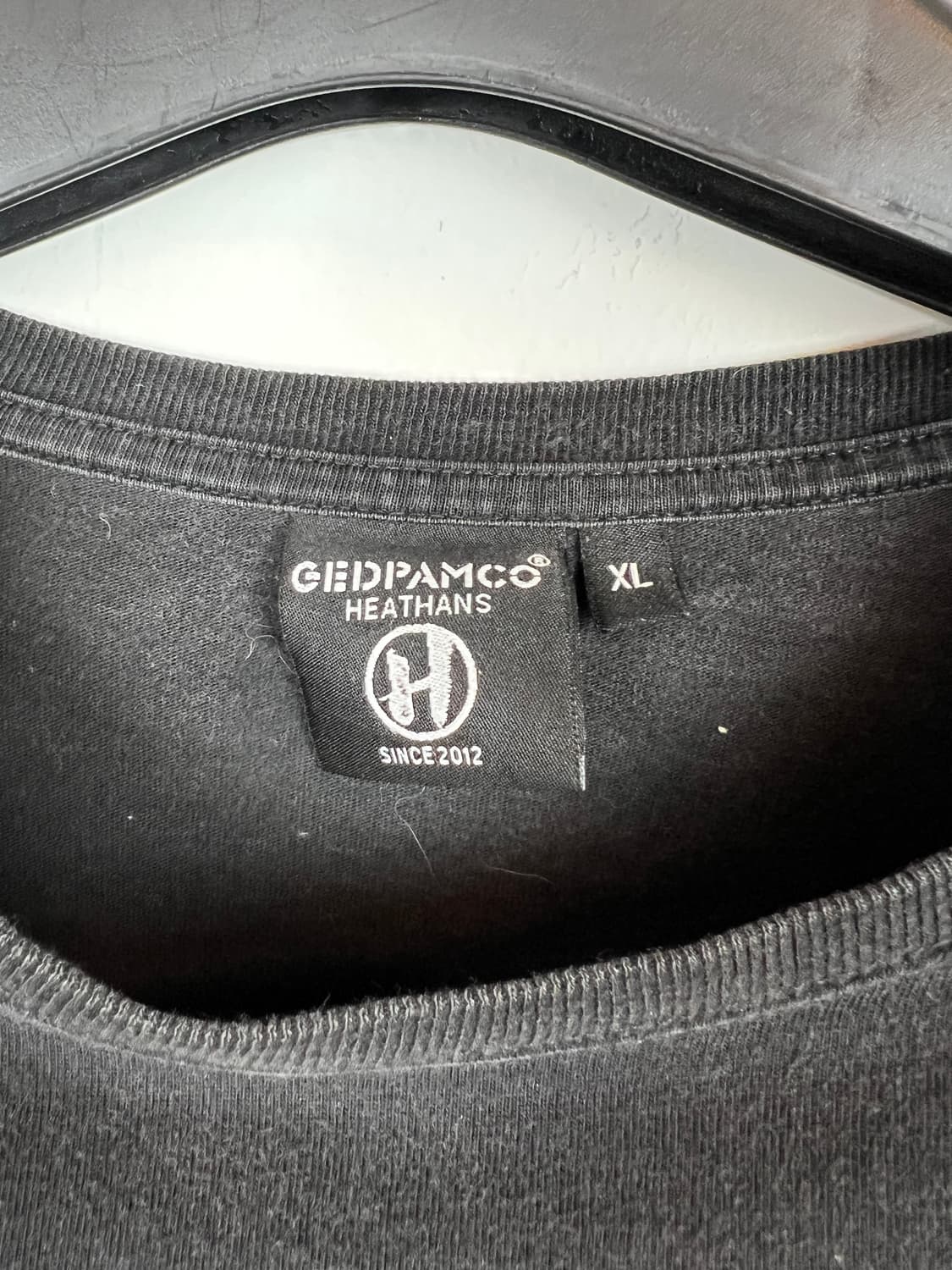 T121 JPN HEATHANS 프린팅 검정 티셔츠 XL 상품이미지3