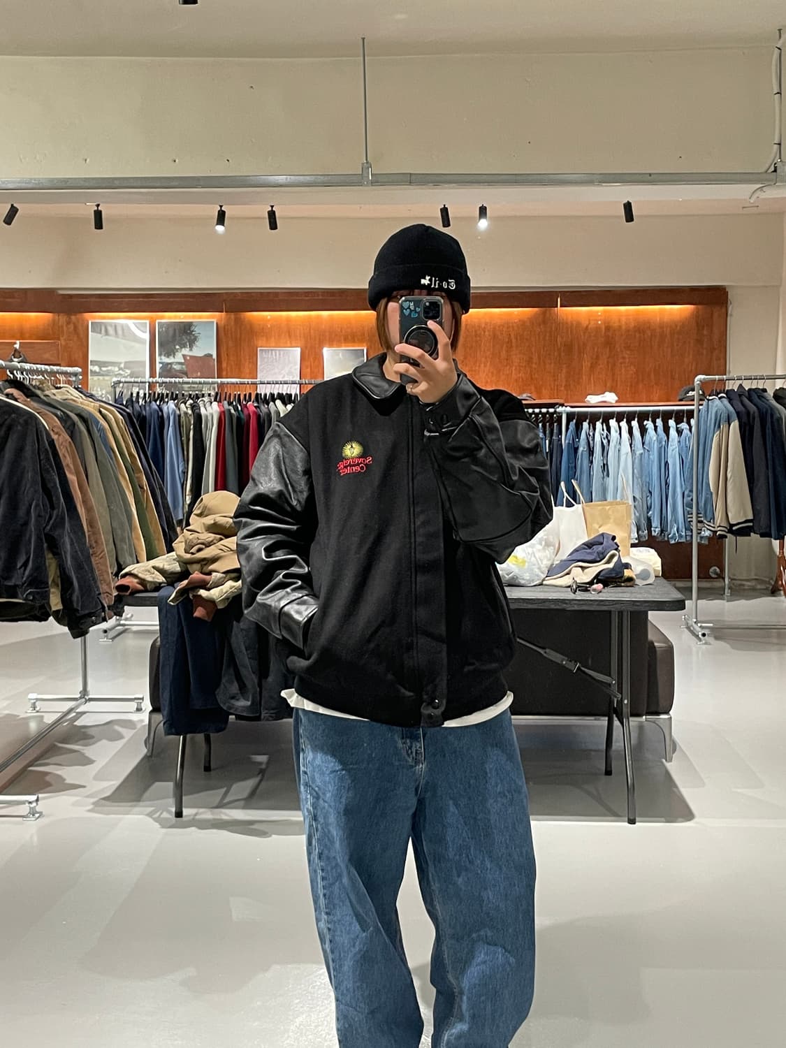 NORTH END 울 가죽 바시티 자켓  상품이미지2