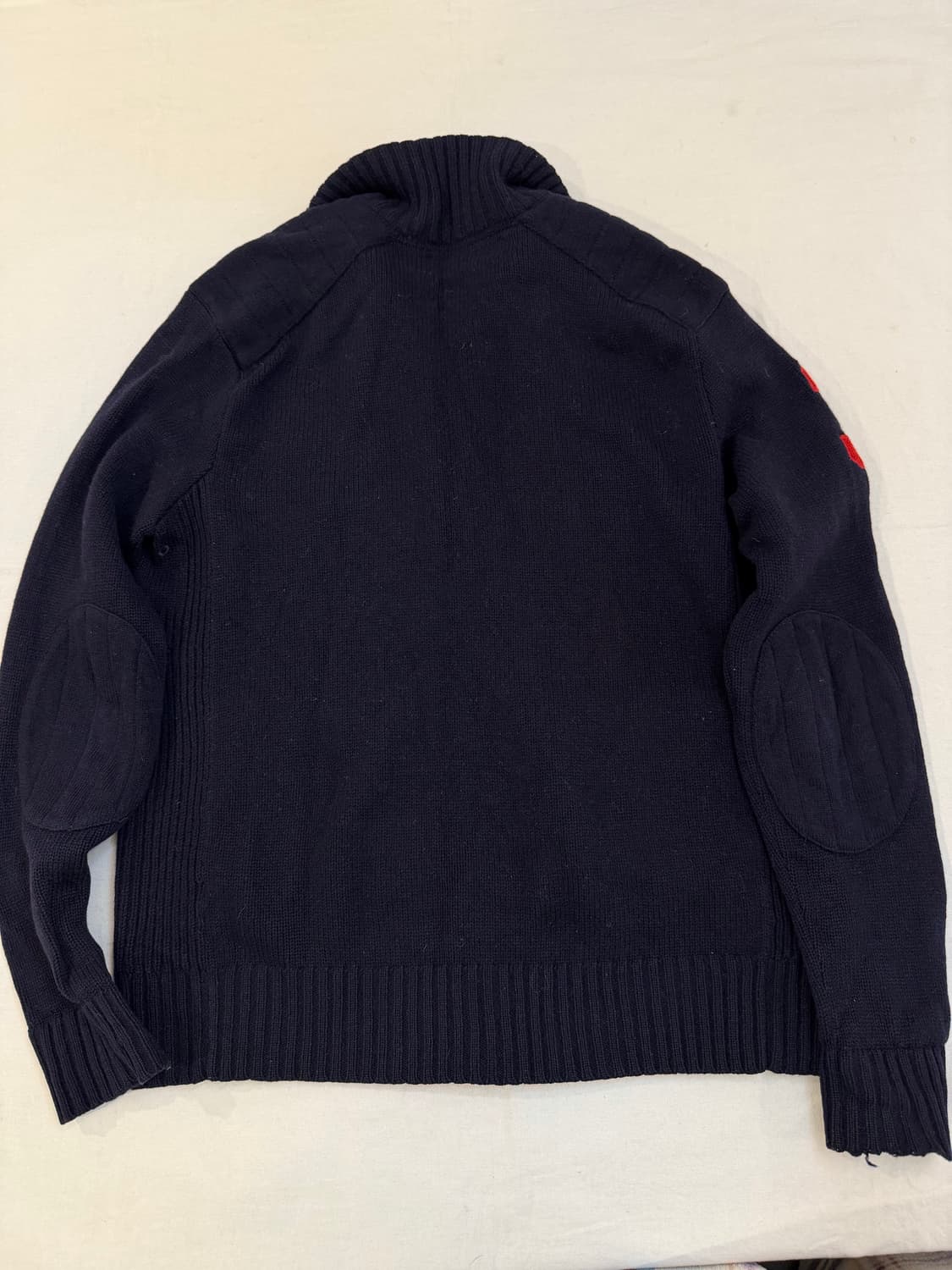 폴로 빅포니 치프키프 램스울 투웨이 니트집업 네이비 상품이미지4