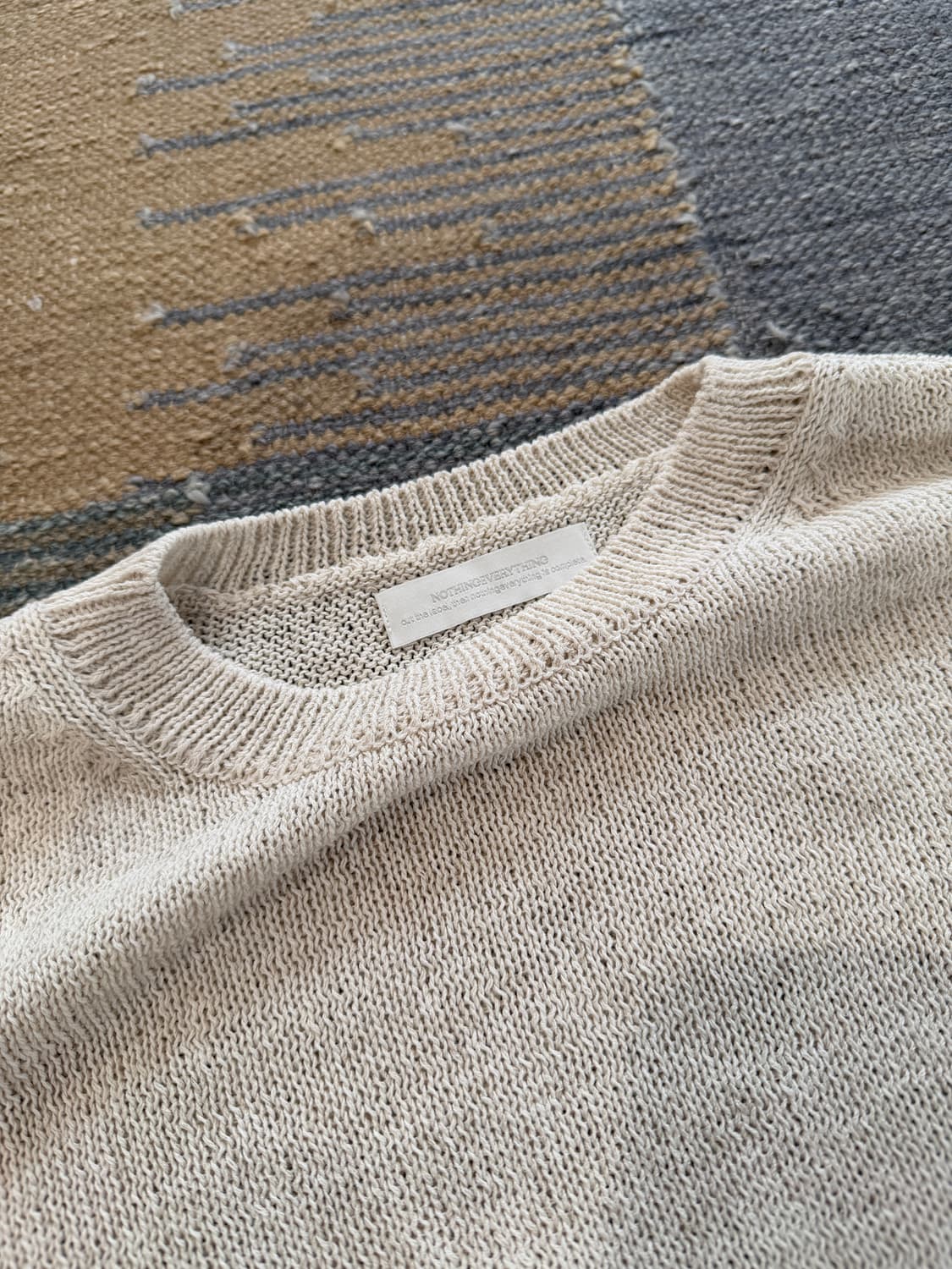 낫띵에브리띵 OVERSIZED LINEN SWEATER IN IVORY 상품이미지4