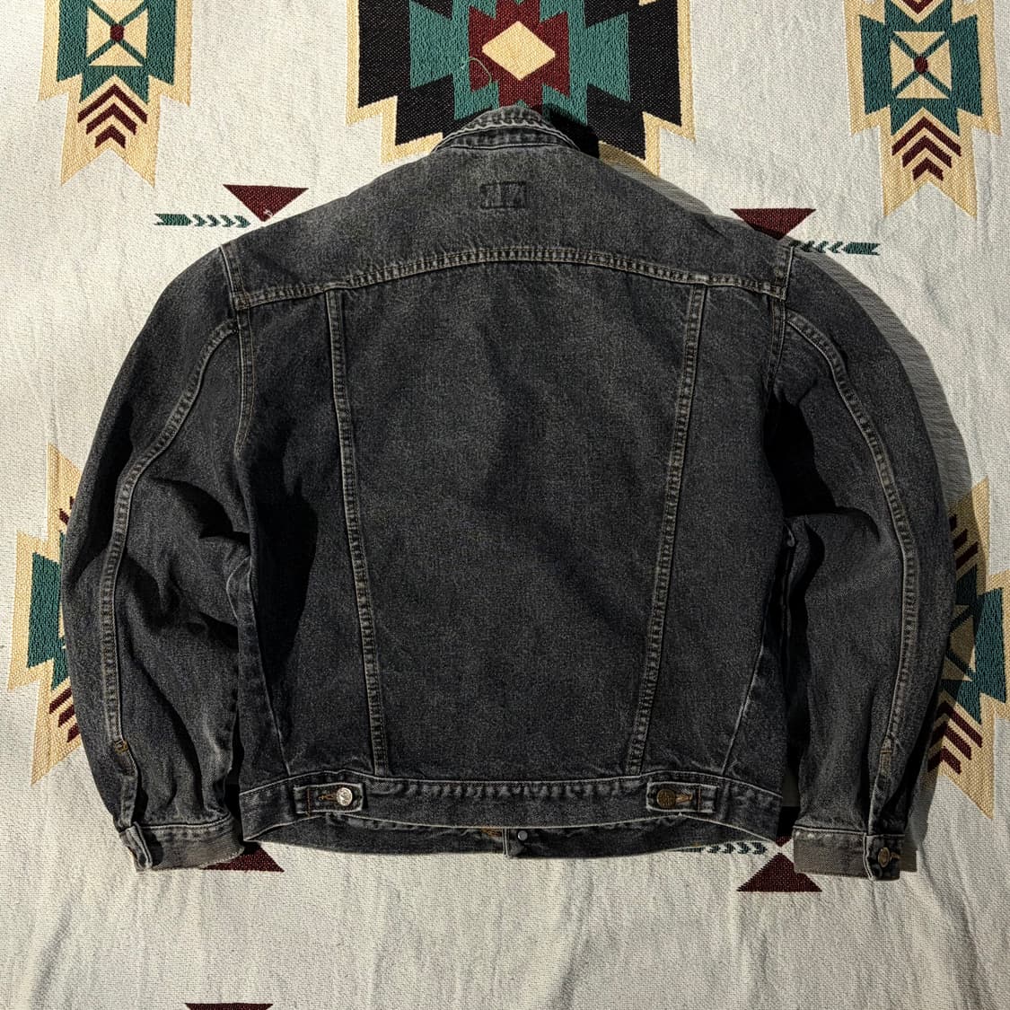 Vtg Lee Black Denim Jacket   상품이미지5