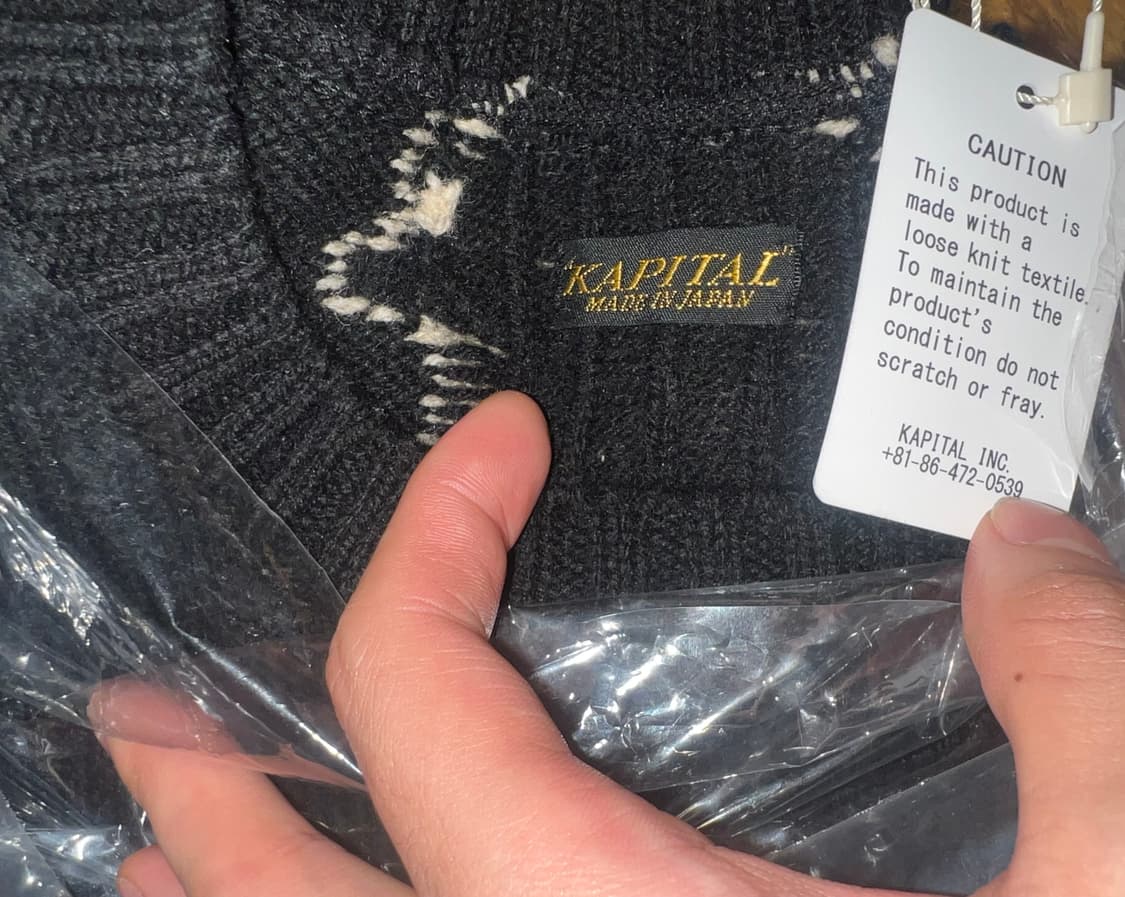 [3]캐피탈 울 본 크루넥 스웨터 블랙 (울 본 니트) 본 니트 상품이미지2