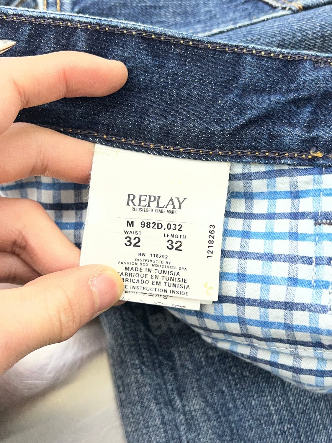 리플레이 버튼 플라이 프랭키고 인디고 블루 패치드 데님 팬츠 상품이미지8