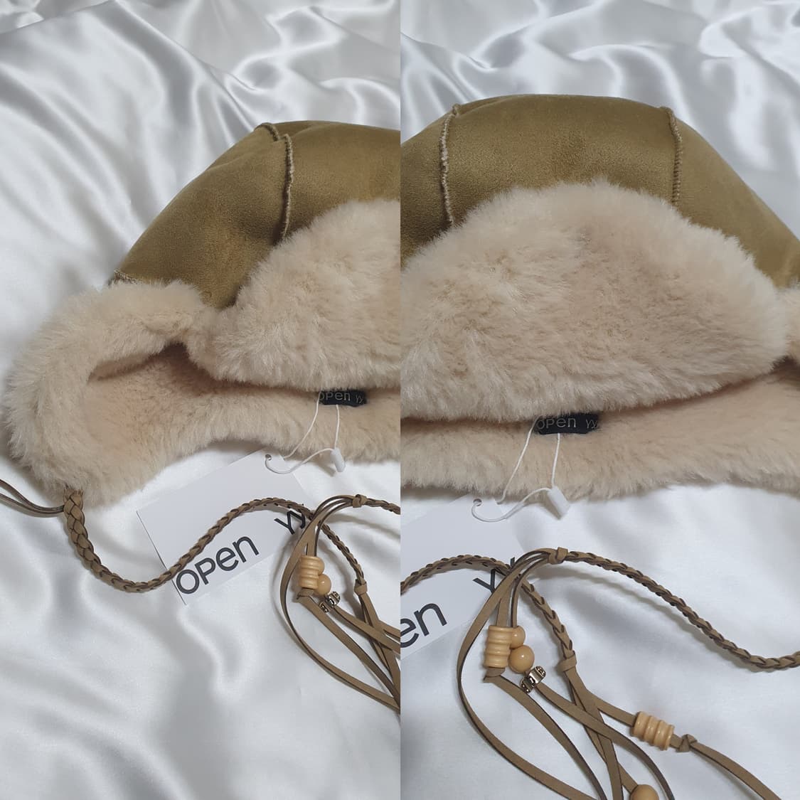 베이지 오픈와이와이 시어링 트래퍼햇 트루퍼햇  상품이미지4