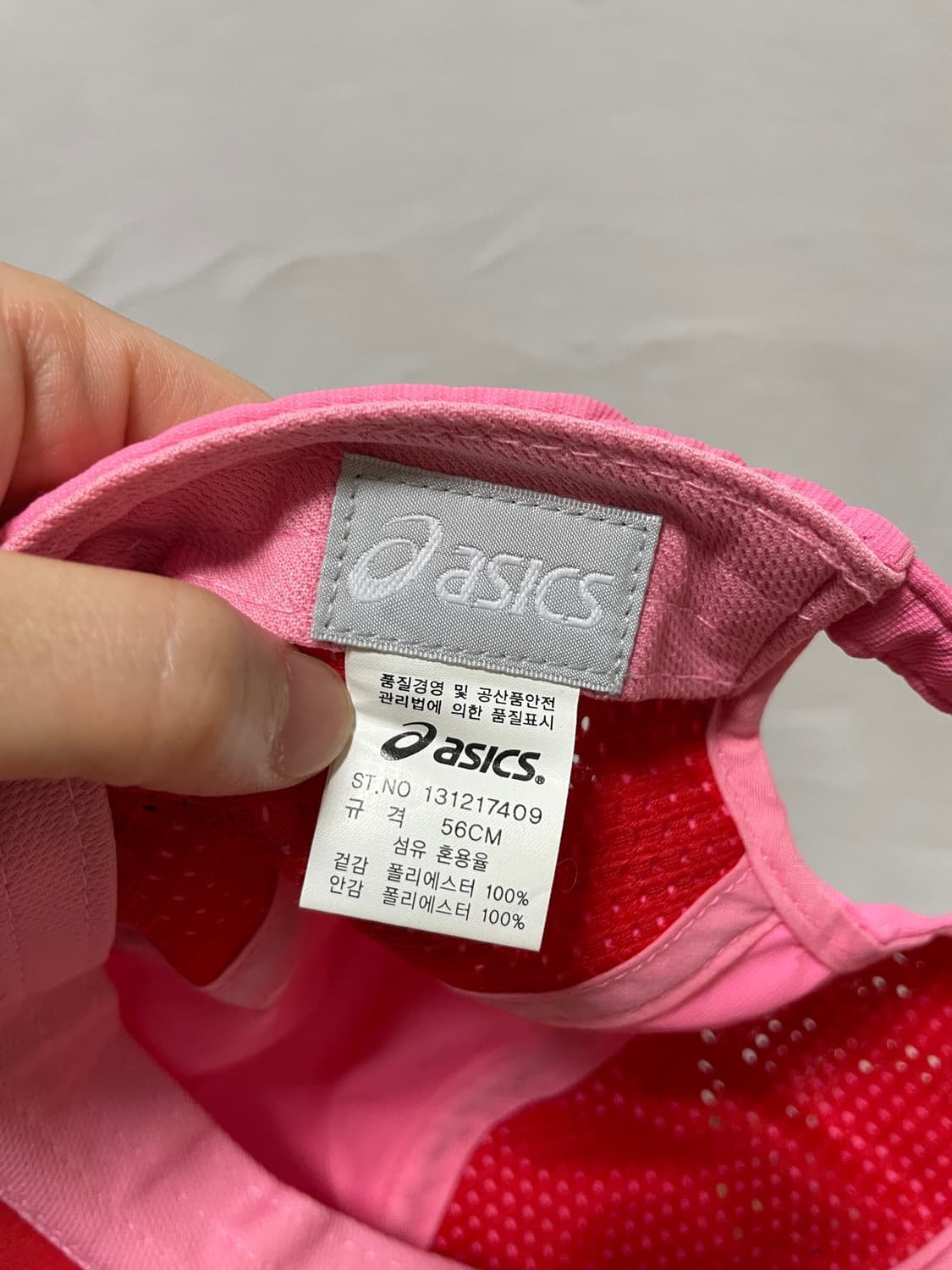 아식스 메쉬 나일론 볼캡 러닝모자 여름모자 _ 핑크레드 상품이미지9