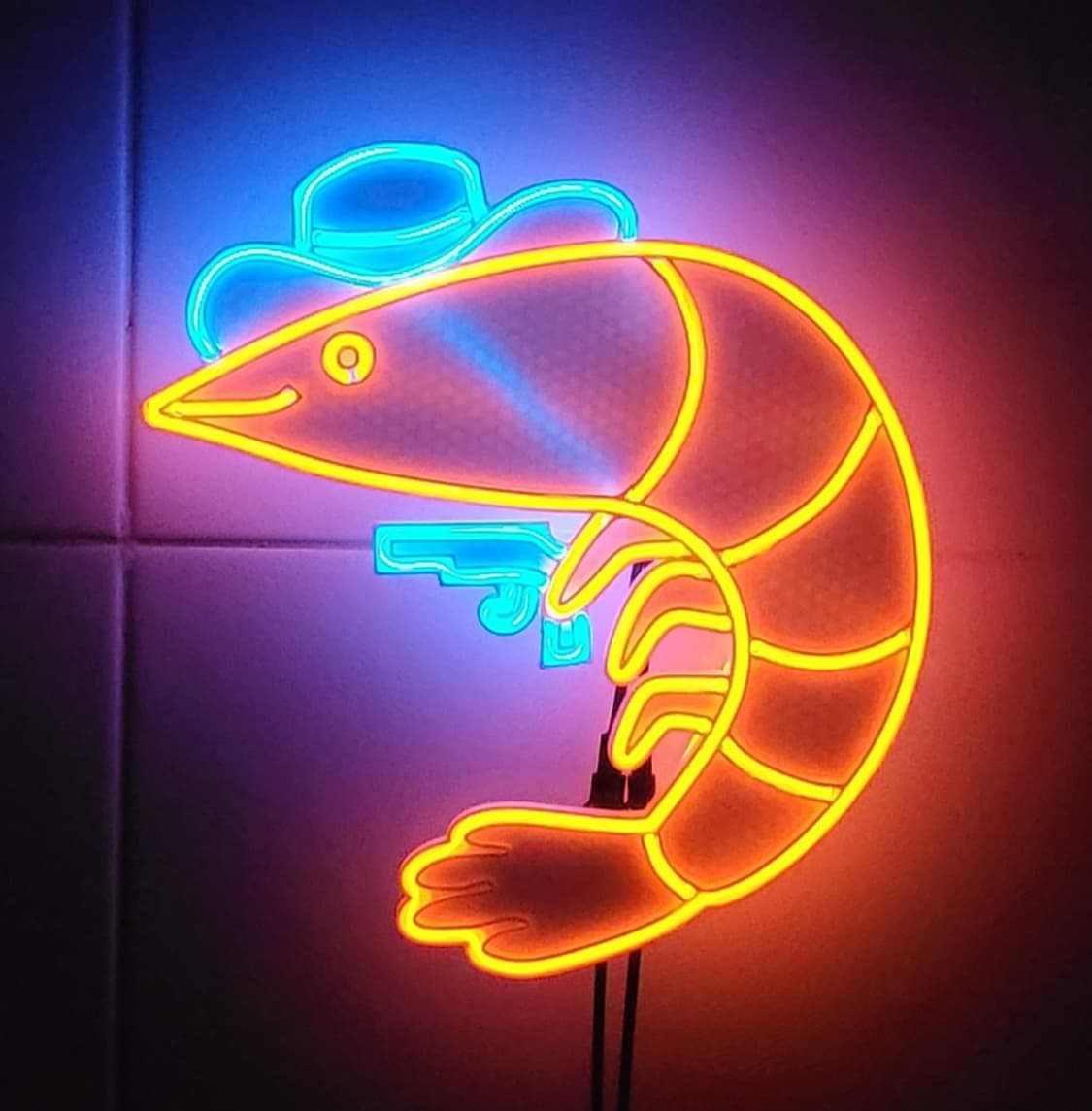 새우 카우보이 네온사인 led 조명 램프 상품이미지1