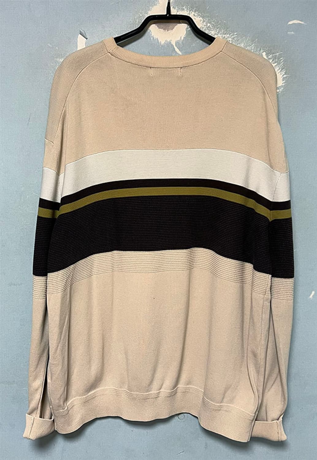 헤지스 컬러배색 남자 면니트 춘추 XL 105 상품이미지2