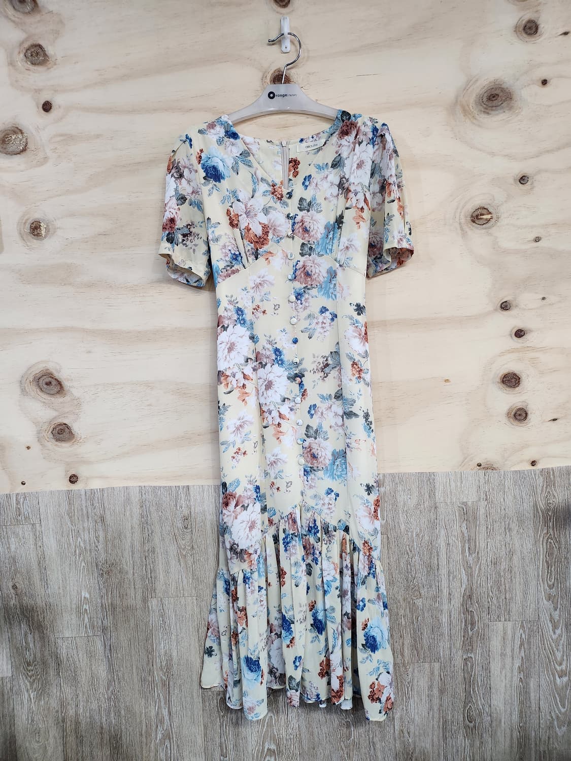 466) 시크라인 플라워 롱 쉬폰 원피스 상품이미지1