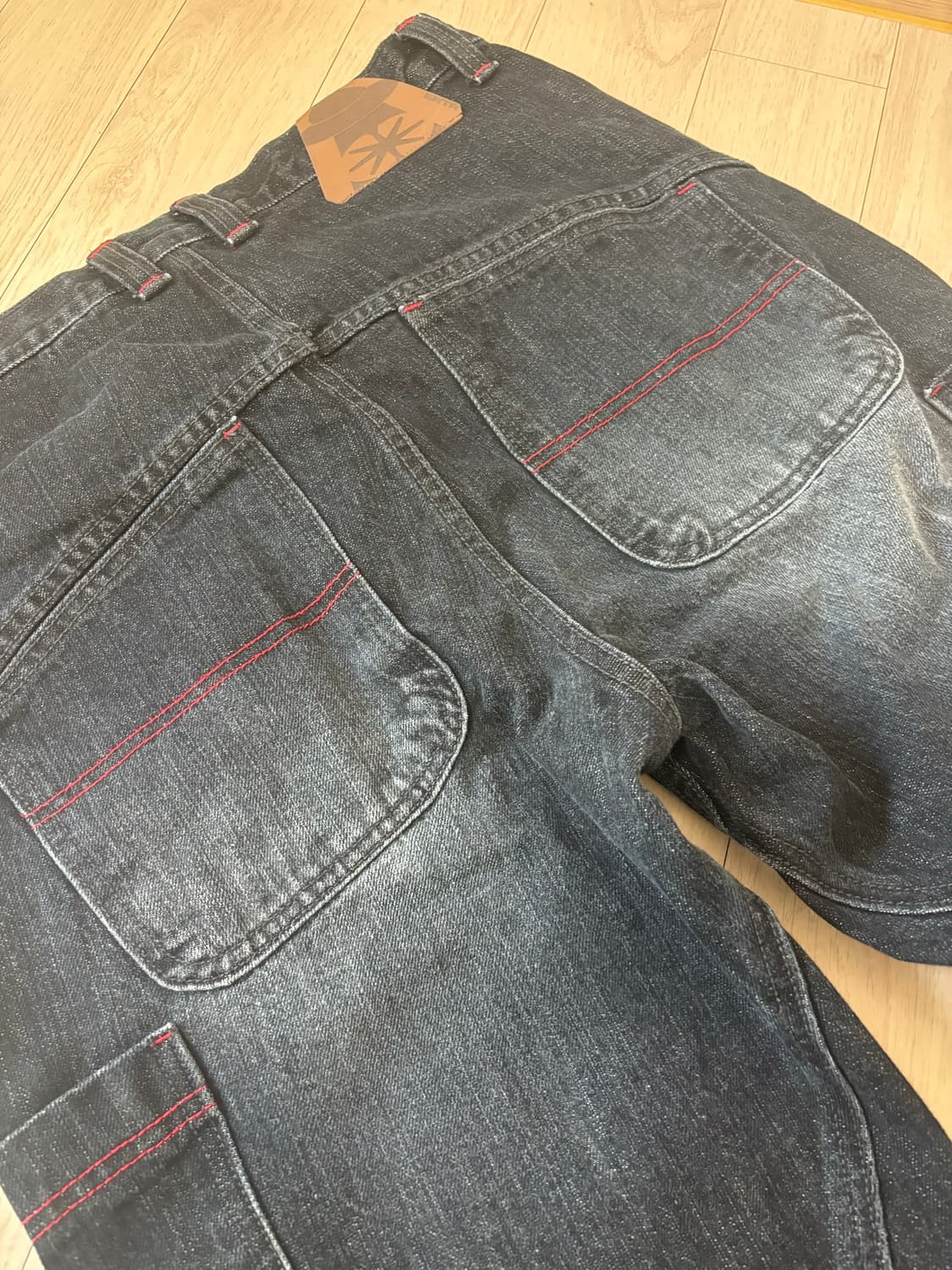 Side Pocket Cargo Denim Pants Dark Blue 상품이미지2