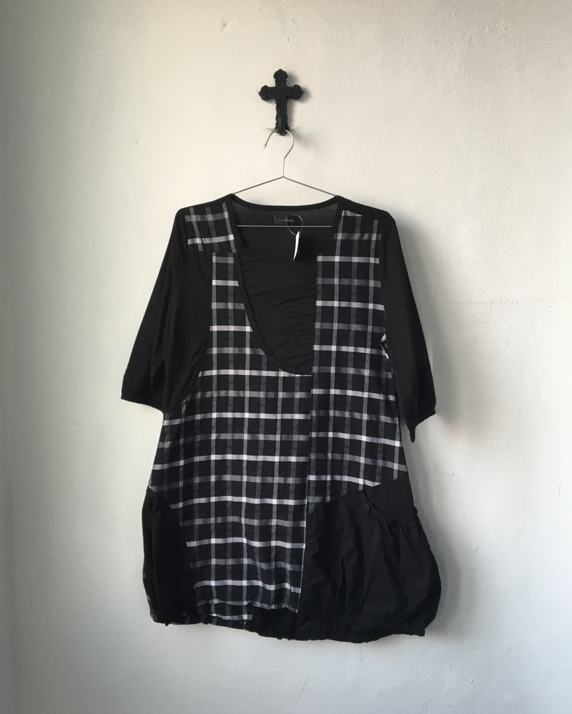 Check pattern balloon fit onepiece 상품이미지2