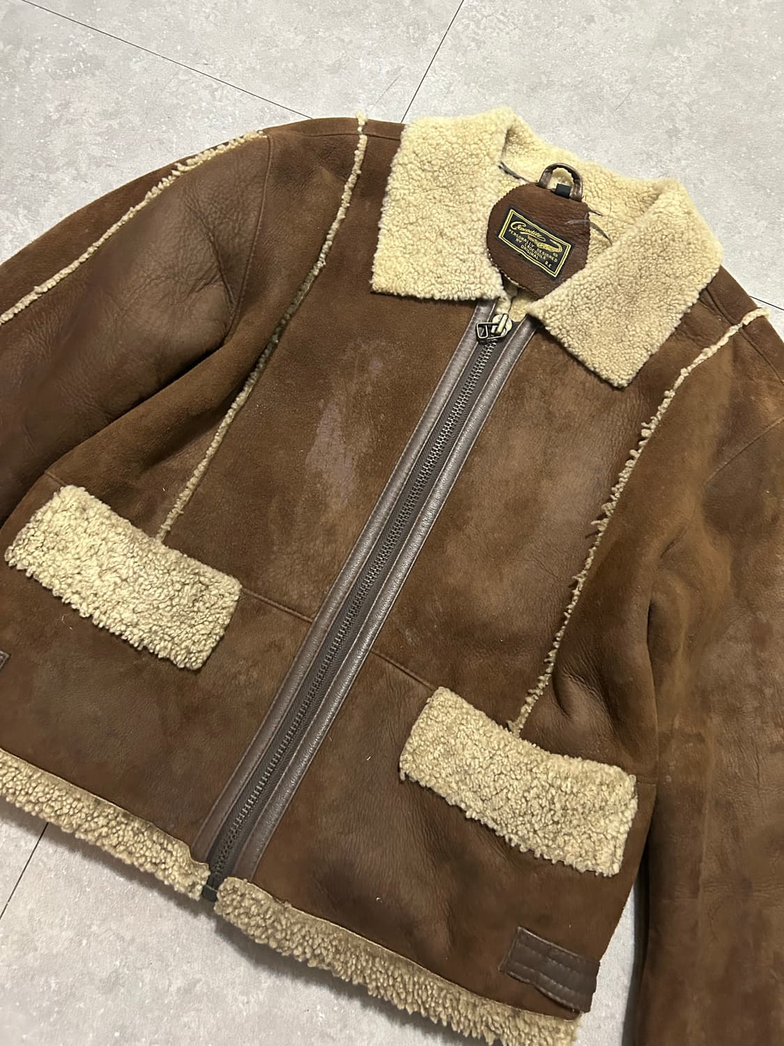 90s 크로커다일 양가죽  빈티지 무스탕 자켓 100size   상품이미지10