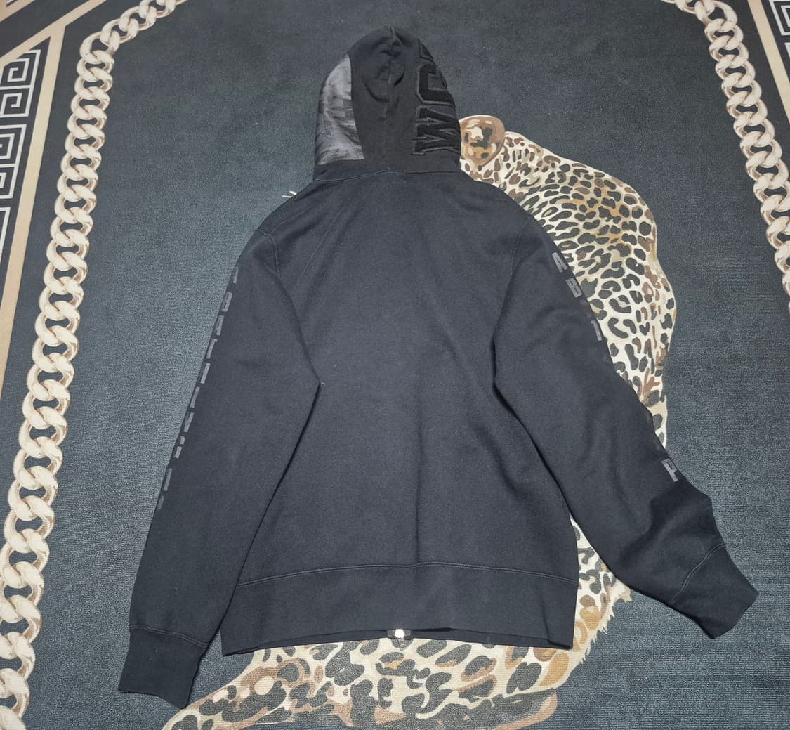 (희귀)베이프 BAPE 샤크 후드집업 올 블랙 XL 정품 상품이미지3