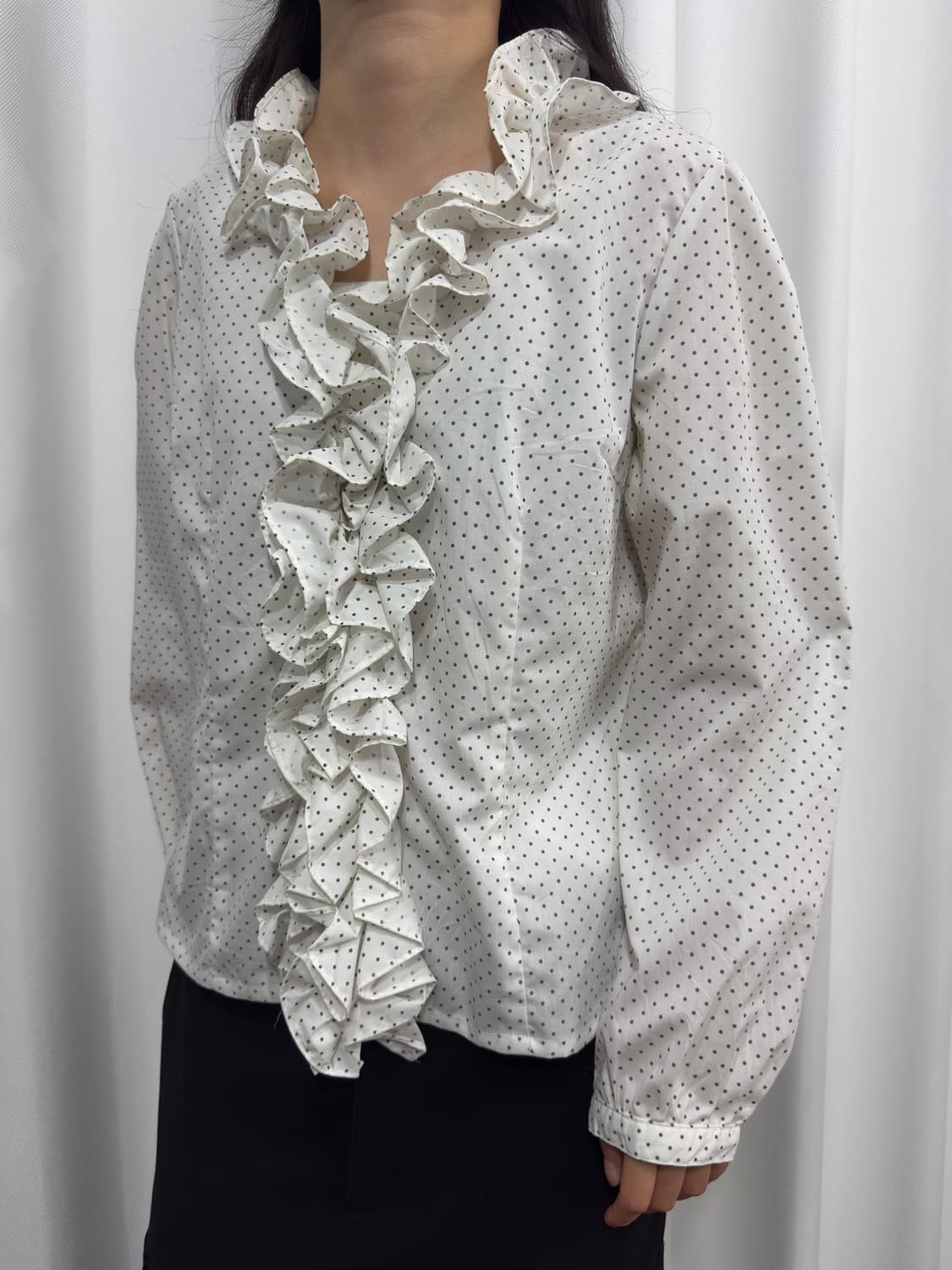 dot frill shirt 상품이미지2