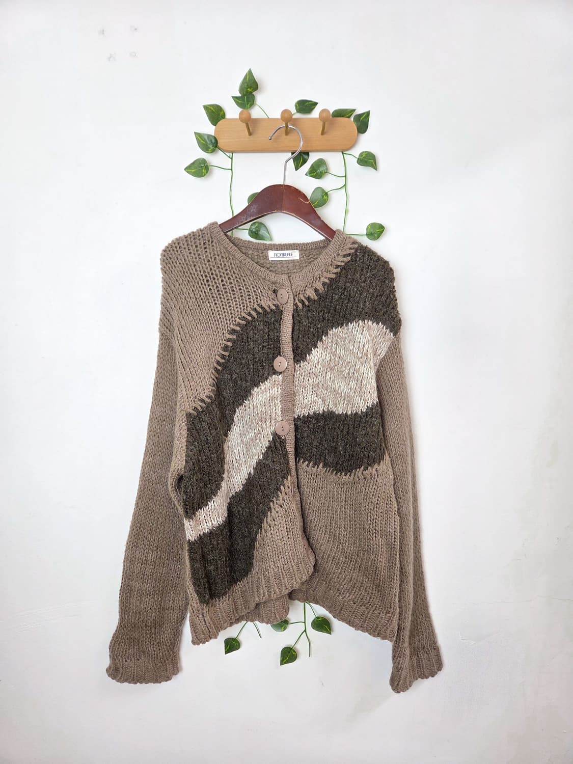 브라운 패턴 가디건 상품이미지1