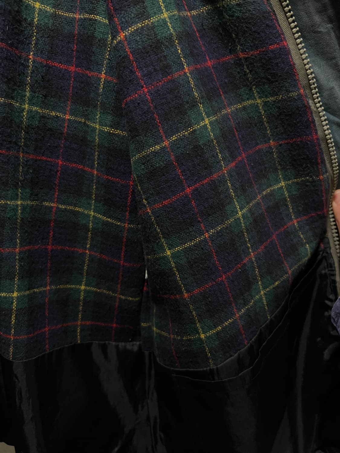 [M]90's Made in England 체크 라이닝 왁스드 헌팅 자켓 상품이미지6