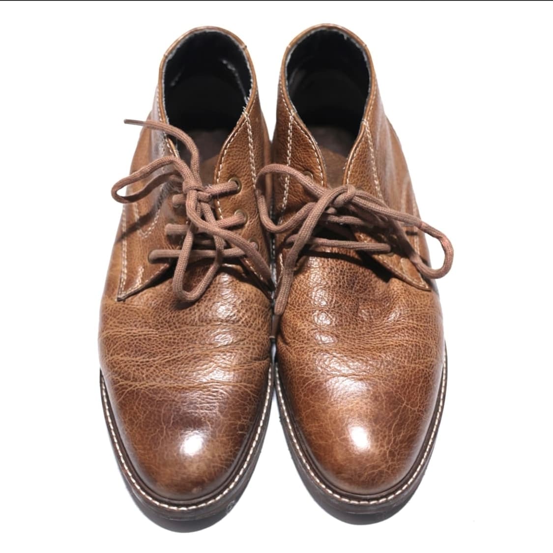 Brown grained Leather derby shoes 상품이미지2
